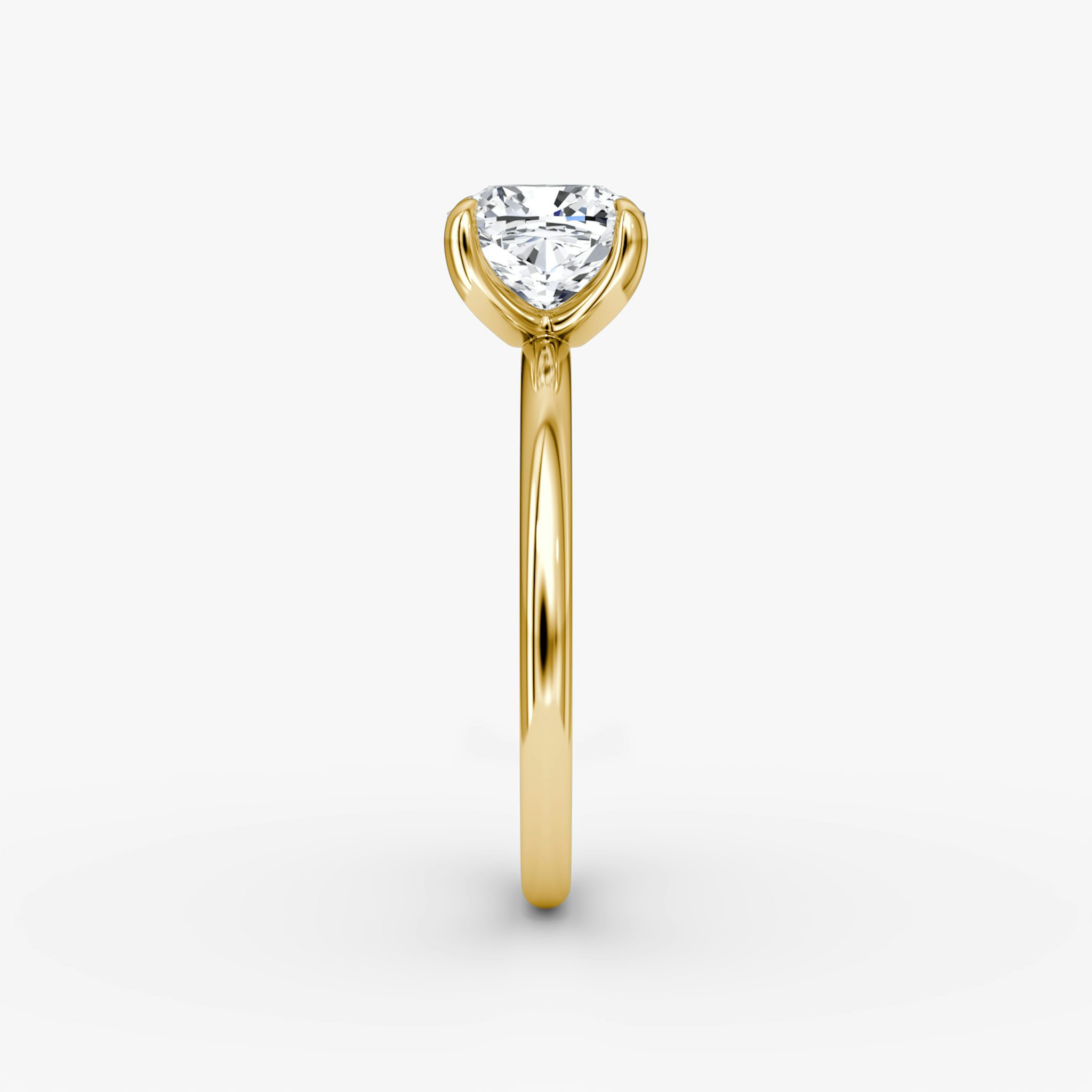 The Classic | Cushion | 18k | Yellow Gold | bandAccent: Plain | bandWidth: standard | diamondOrientation: vertical | caratWeight: other