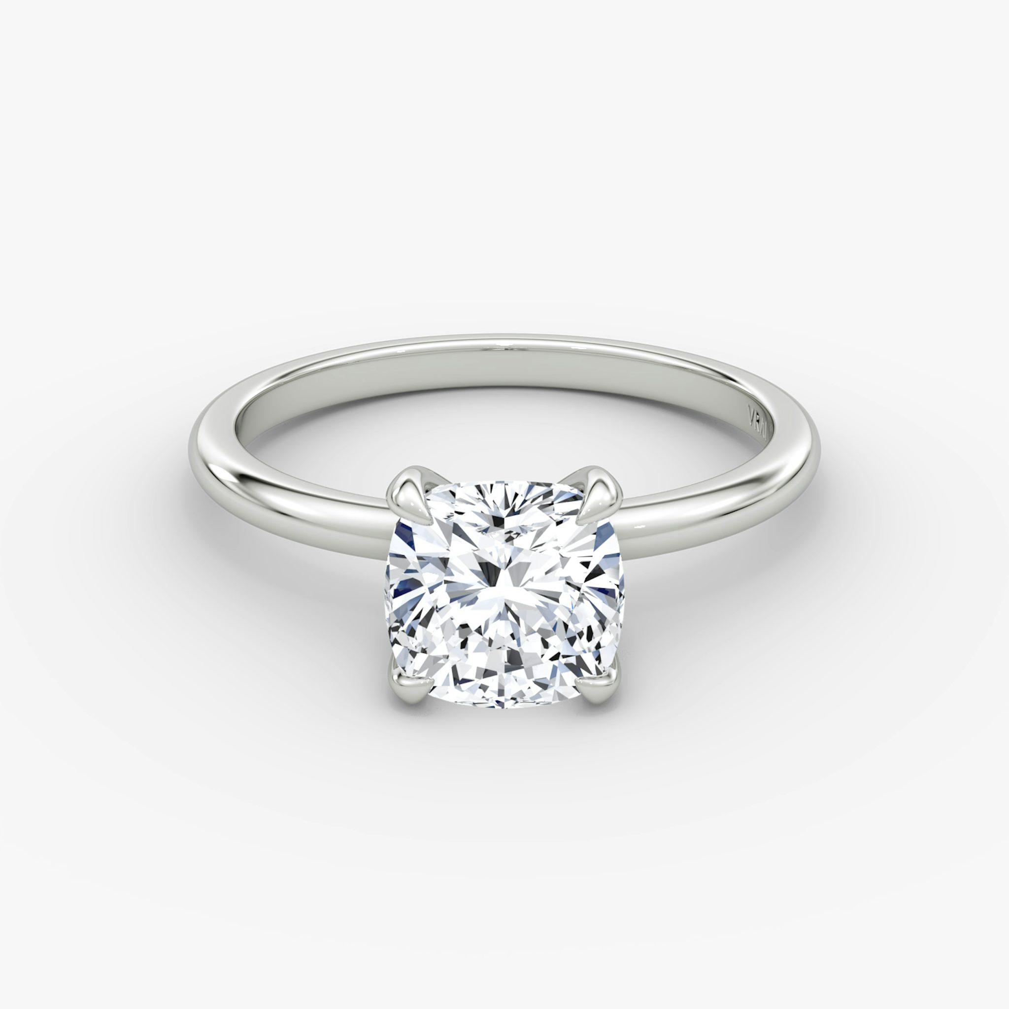 The Classic | Cushion | 18k | White Gold | bandAccent: Plain | bandWidth: standard | diamondOrientation: vertical | caratWeight: other