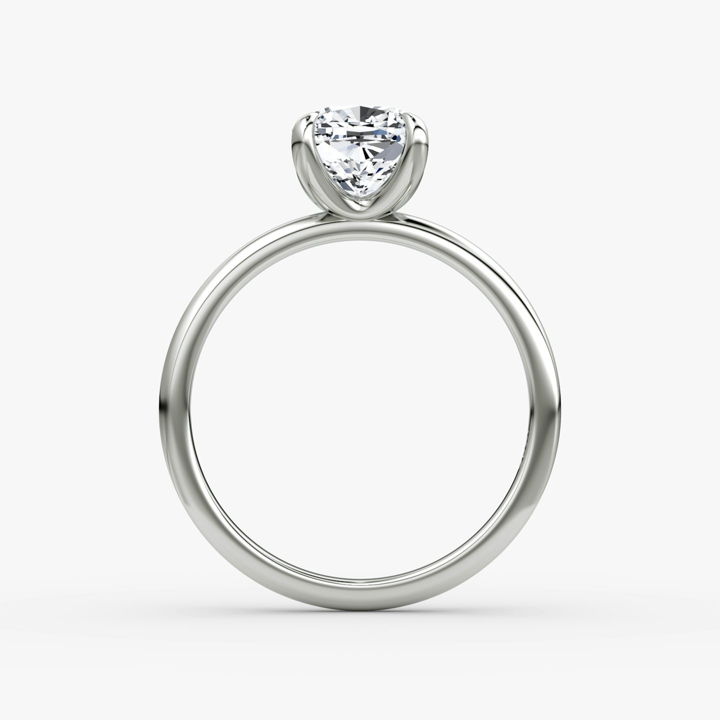 Anillo de compromiso Classic | Cojín | Platino | bandAccent: Simple | bandWidth: standard | diamondOrientation: vertical | caratWeight: other