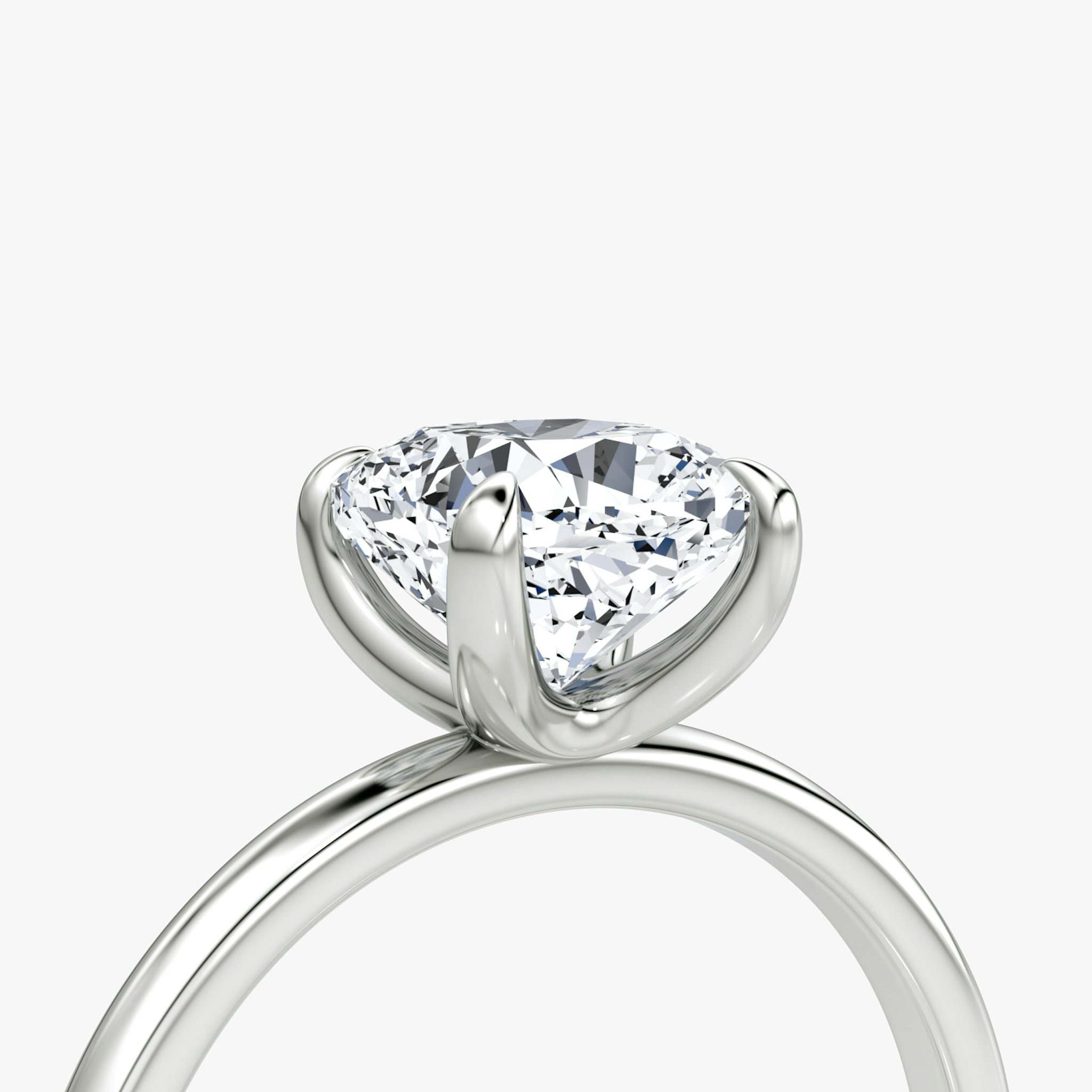 The Classic | Cushion | 18k | White Gold | bandAccent: Plain | bandWidth: standard | diamondOrientation: vertical | caratWeight: other