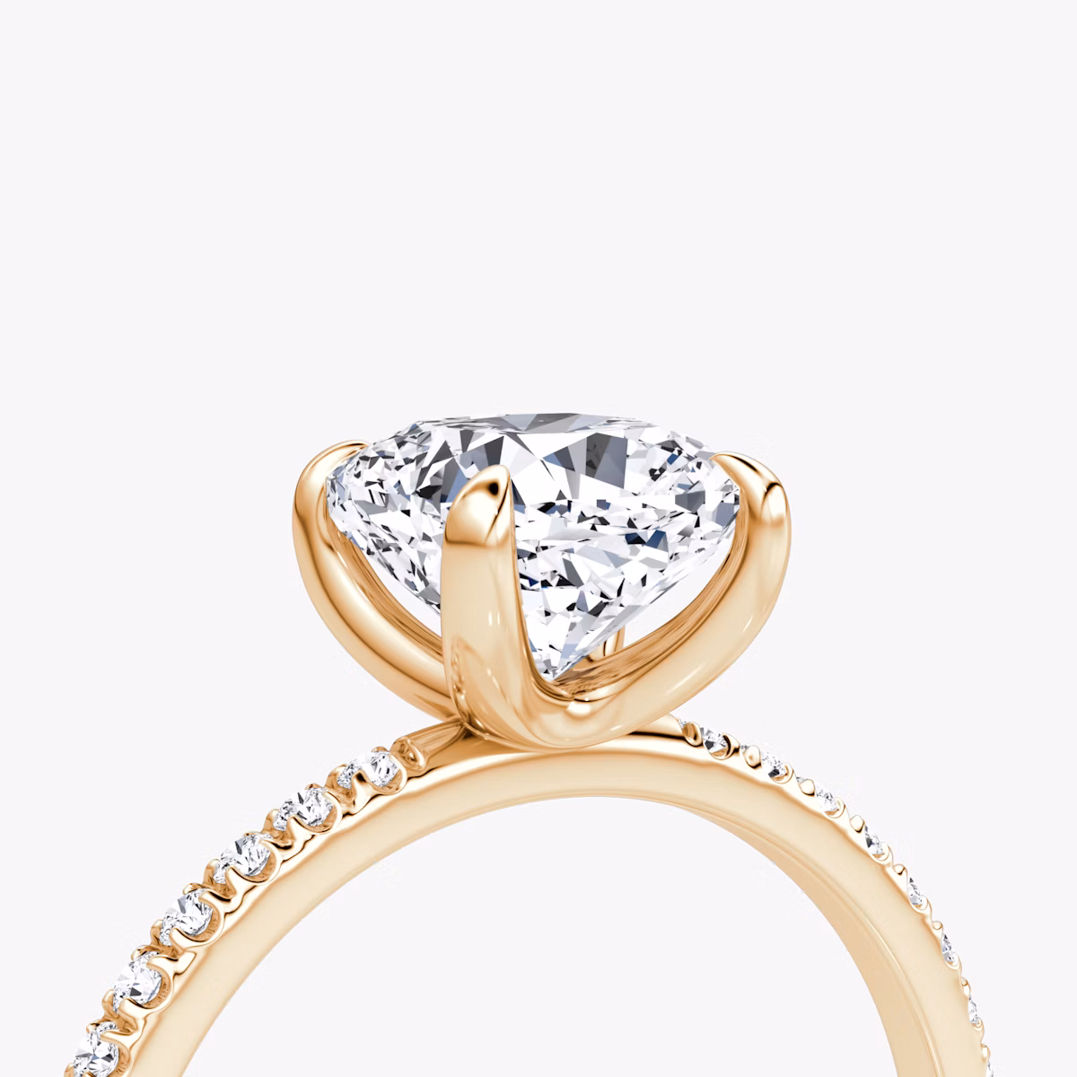 The Classic | Cushion | 14k | Rose Gold | bandAccent: Pavé | bandWidth: standard | diamondOrientation: vertical | caratWeight: other