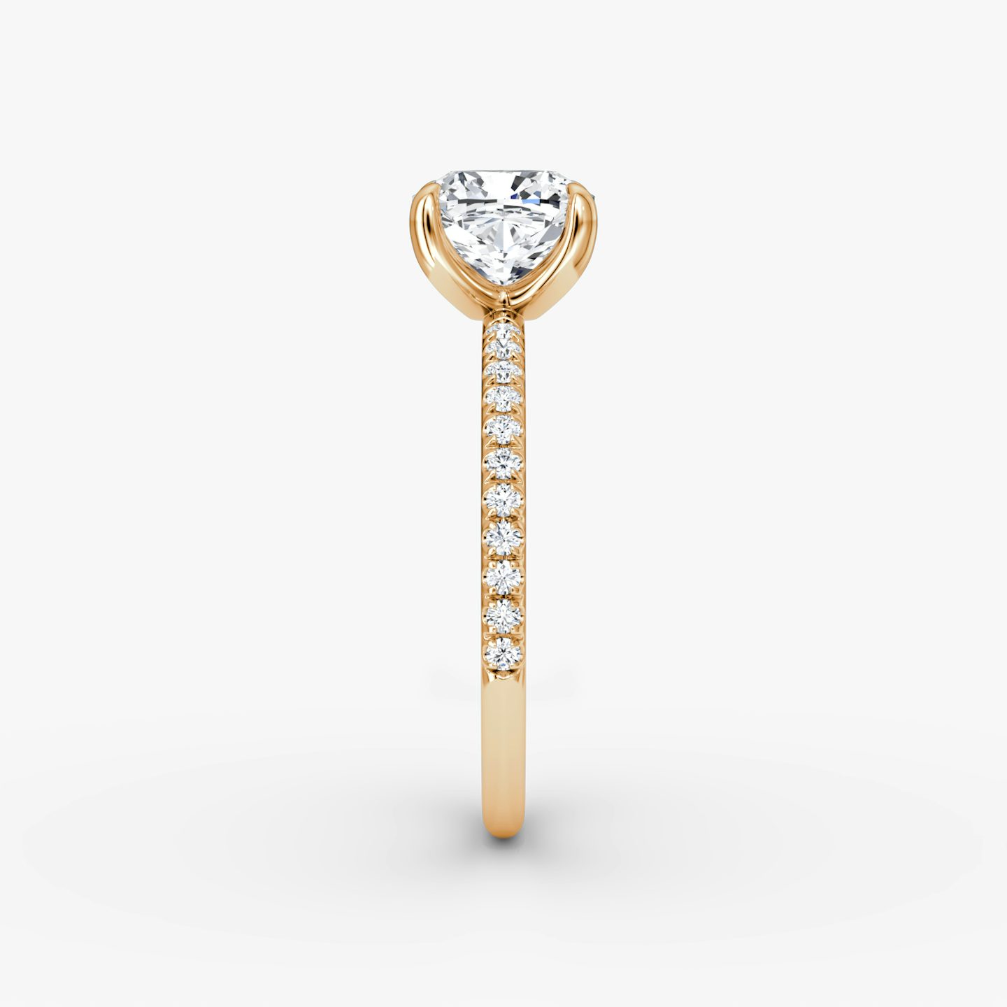 Classic | Cushion | 14k | Roségold | bandAccent: Mit Pavé-Besatz | bandWidth: standard | diamondOrientation: vertical | caratWeight: other
