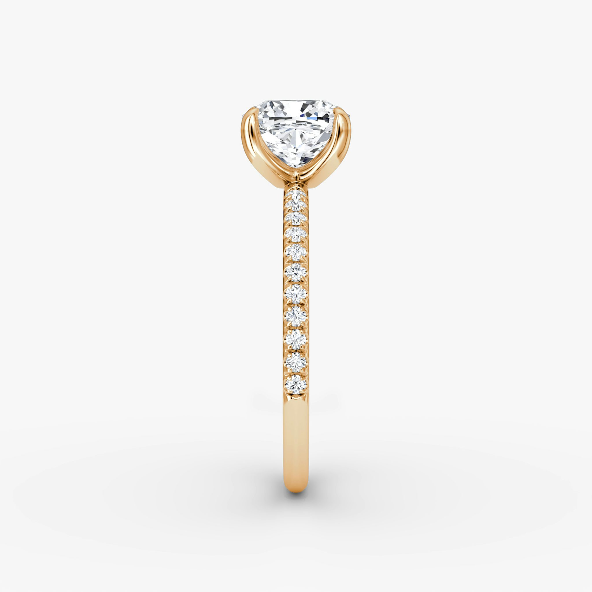 The Classic | Cushion | 14k | Rose Gold | bandAccent: Pavé | bandWidth: standard | diamondOrientation: vertical | caratWeight: other