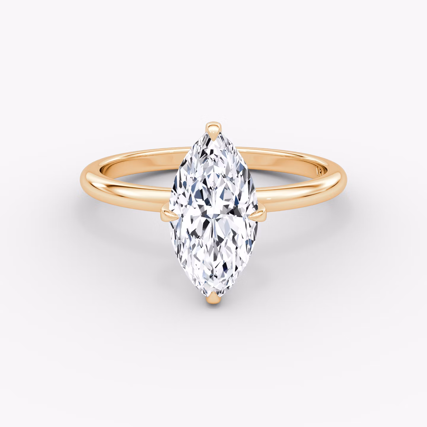 The Classic | Marquise | 14k | Rose Gold | bandAccent: Plain | bandWidth: standard | diamondOrientation: vertical | caratWeight: other