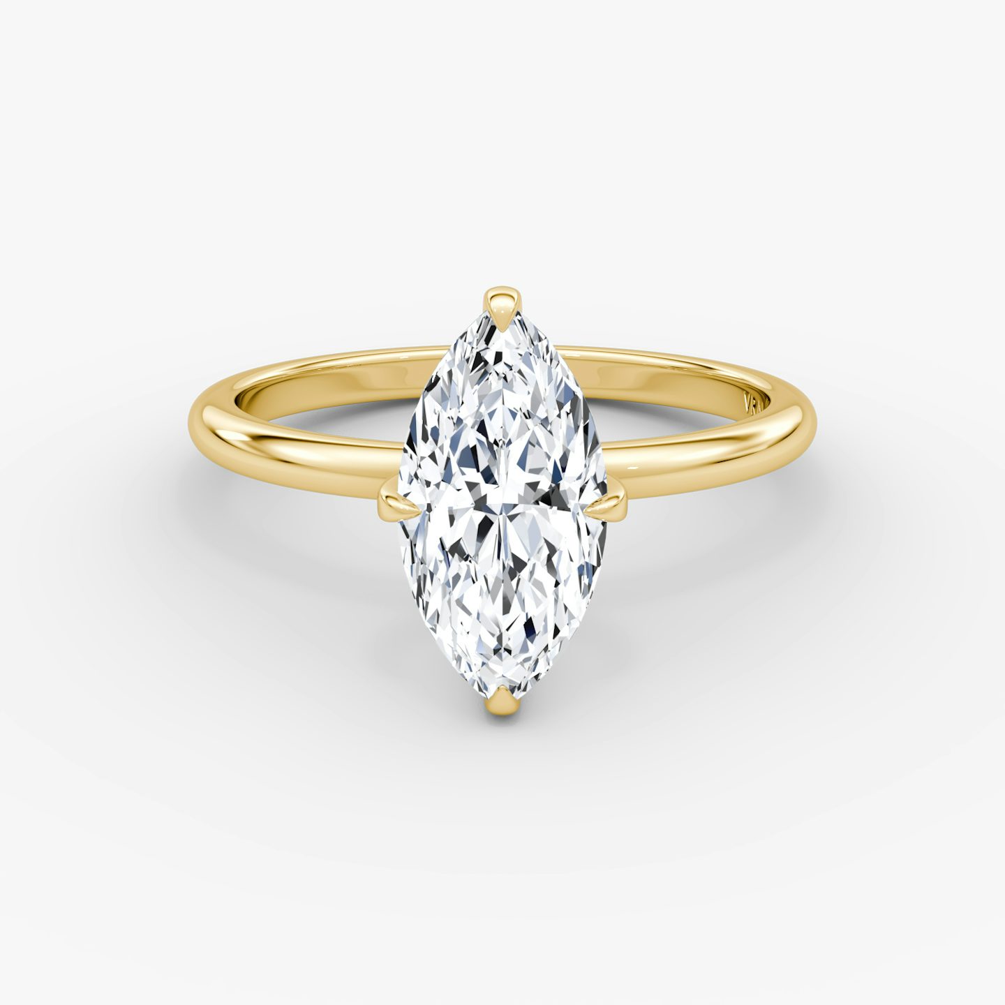 The Classic | Marquise | 18k | Yellow Gold | bandAccent: Plain | bandWidth: standard | diamondOrientation: vertical | caratWeight: other