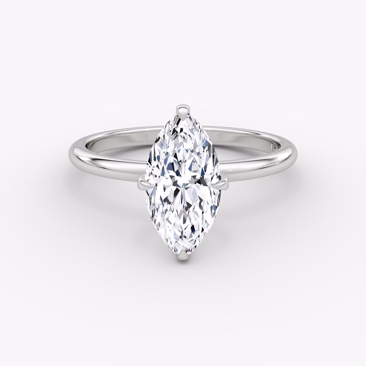 The Classic | Marquise | Platinum | bandAccent: Plain | bandWidth: standard | diamondOrientation: vertical | caratWeight: other