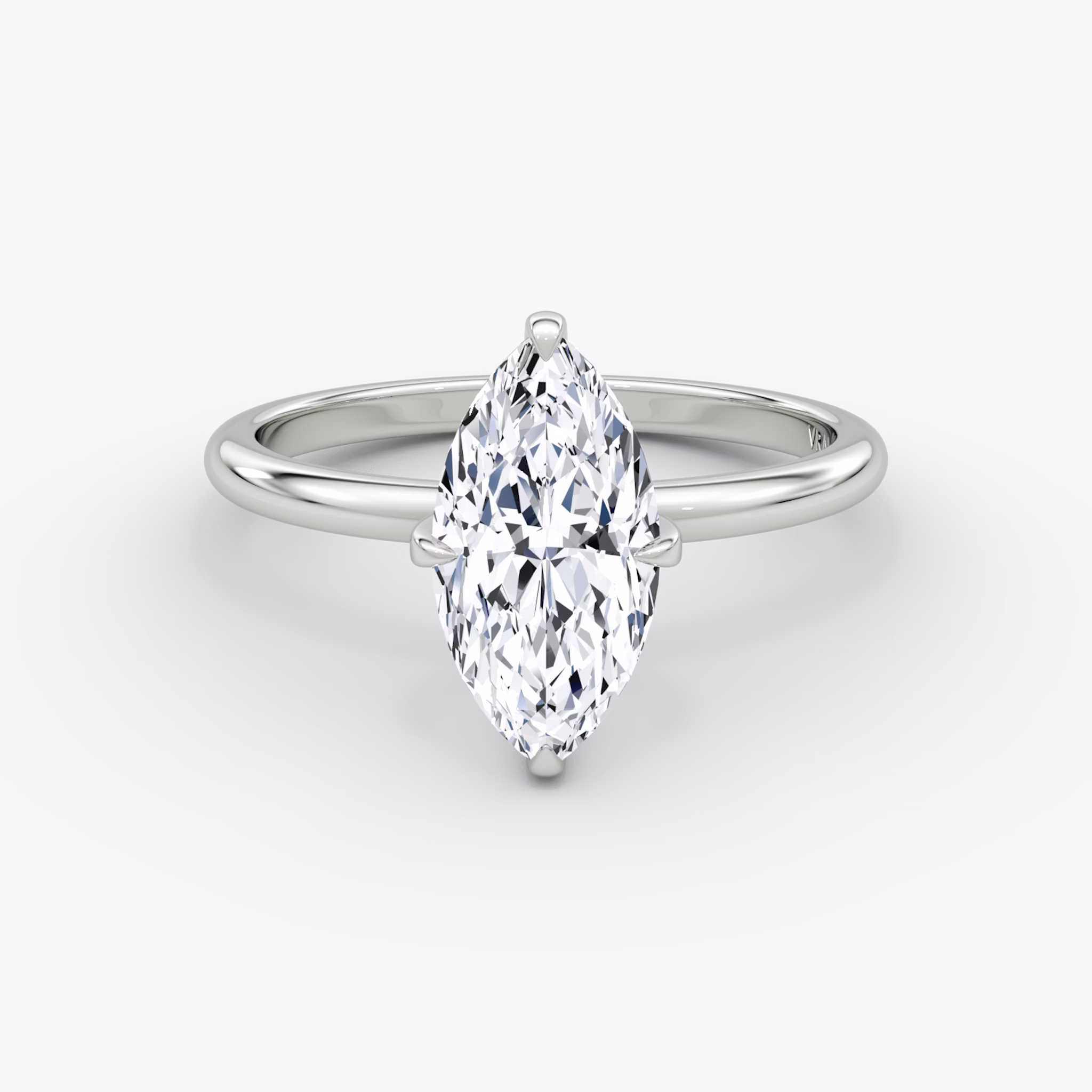 The Classic | Marquise | 18k | White Gold | bandAccent: Plain | bandWidth: standard | diamondOrientation: vertical | caratWeight: other
