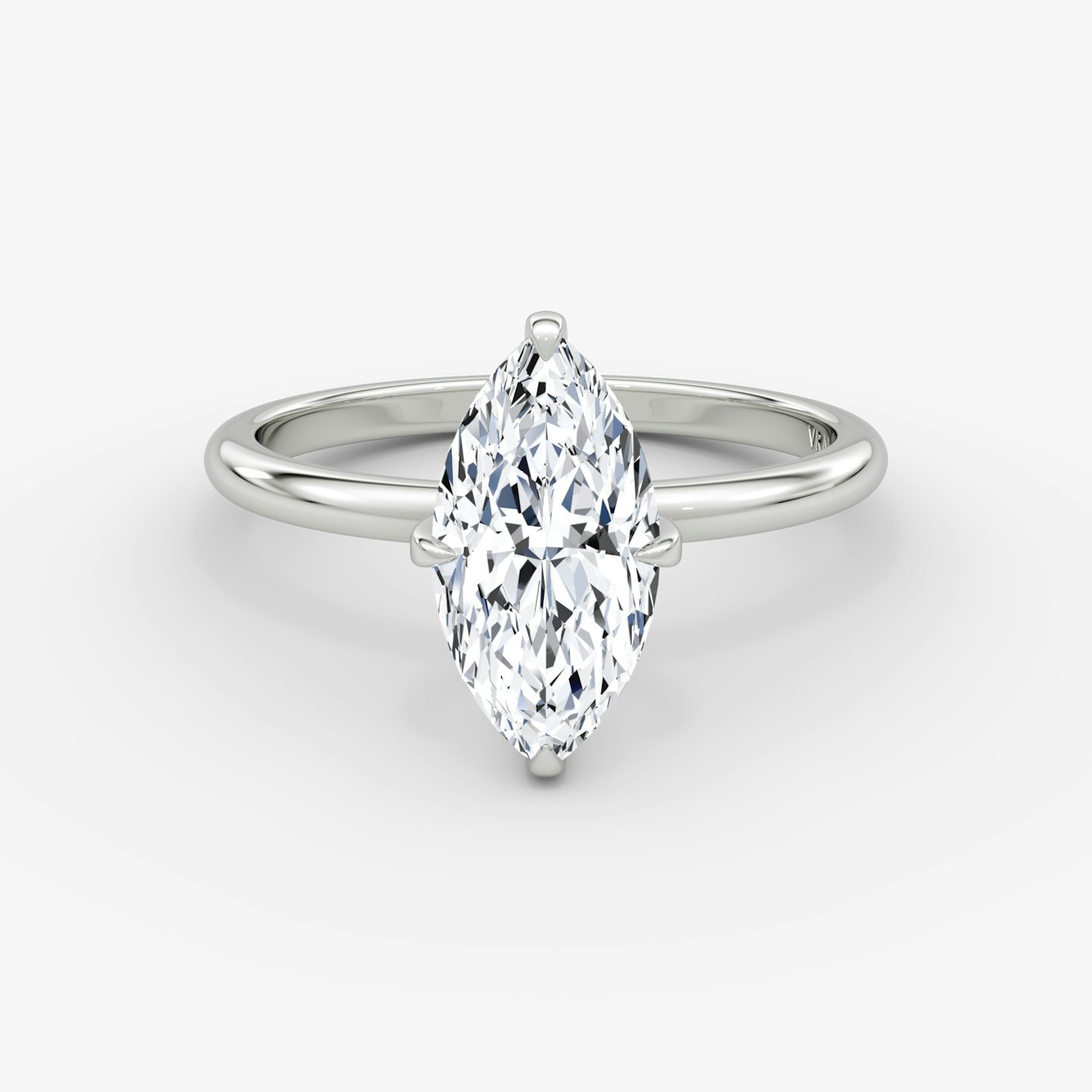 The Classic | Marquise | Platinum | bandAccent: Plain | bandWidth: standard | diamondOrientation: vertical | caratWeight: other