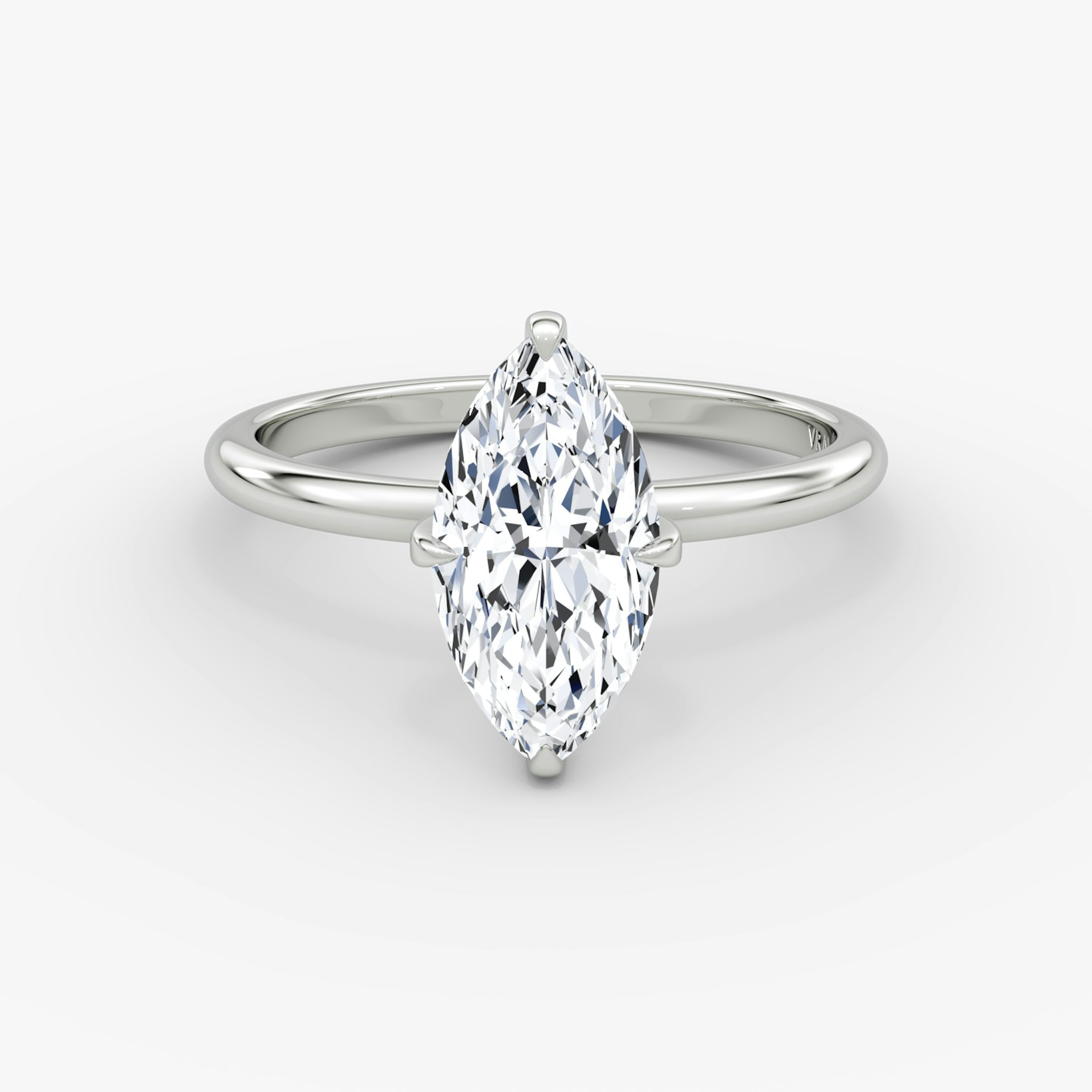 The Classic | Marquise | 18k | White Gold | bandAccent: Plain | bandWidth: standard | diamondOrientation: vertical | caratWeight: other