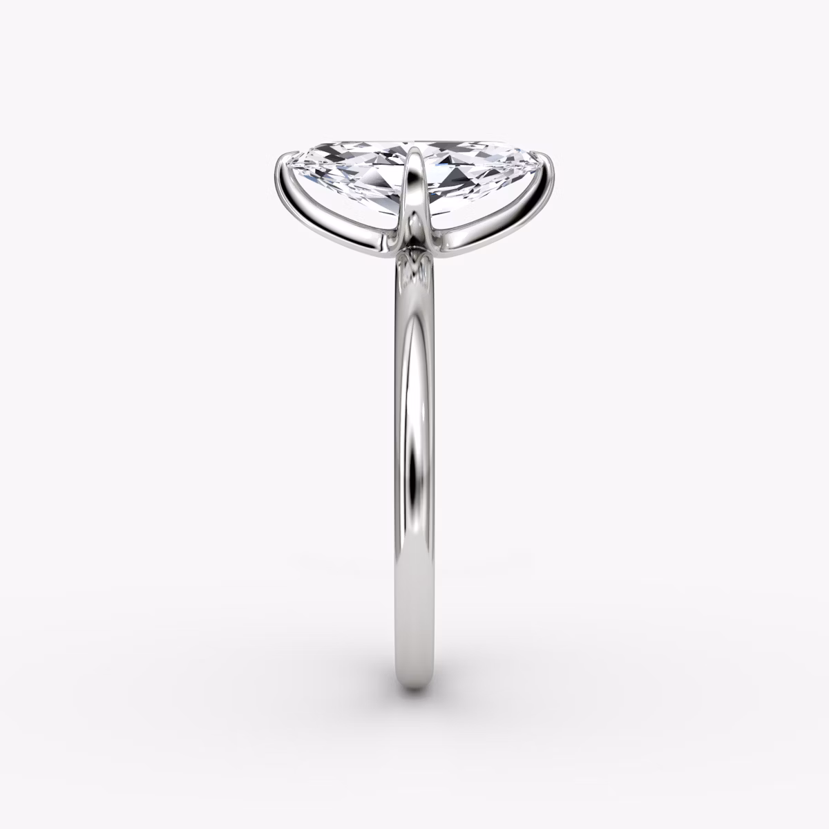 The Classic | Marquise | Platinum | bandAccent: Plain | bandWidth: standard | diamondOrientation: vertical | caratWeight: other