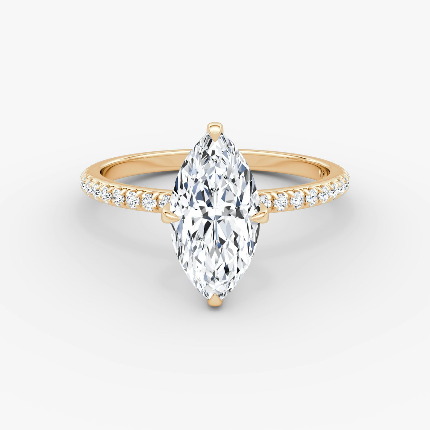 The Classic | Marquise | 14k | Rose Gold | bandAccent: Pavé | bandWidth: standard | diamondOrientation: vertical | caratWeight: other