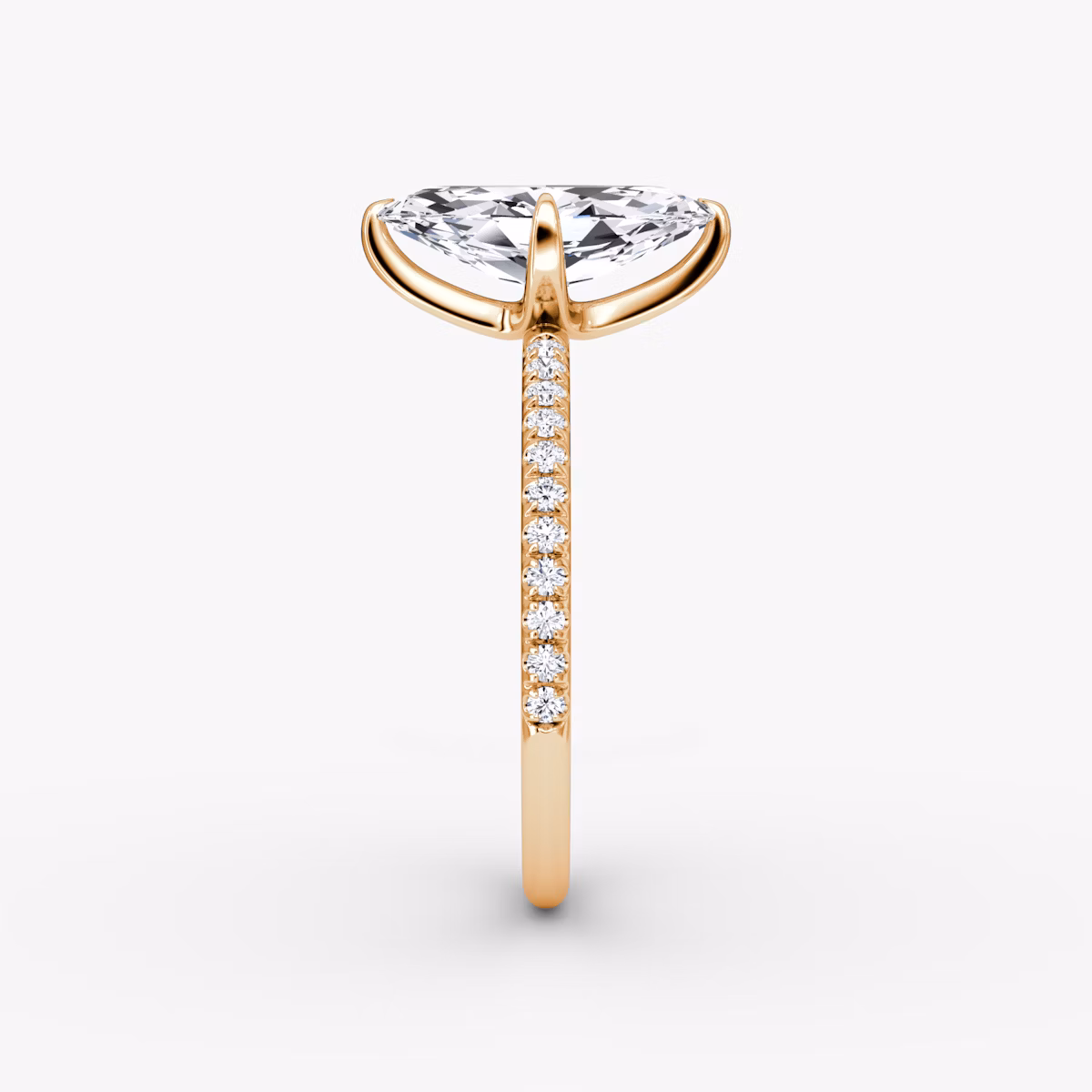 The Classic | Marquise | 14k | Rose Gold | bandAccent: Pavé | bandWidth: standard | diamondOrientation: vertical | caratWeight: other