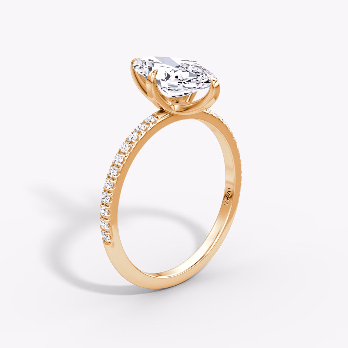 The Classic | Marquise | 14k | Rose Gold | bandAccent: Pavé | bandWidth: standard | diamondOrientation: vertical | caratWeight: other