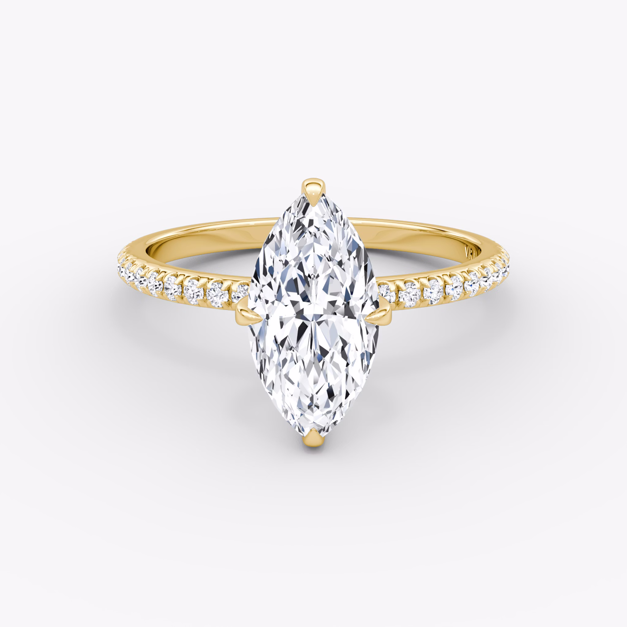 The Classic | Marquise | 18k | Yellow Gold | bandAccent: Pavé | bandWidth: standard | diamondOrientation: vertical | caratWeight: other