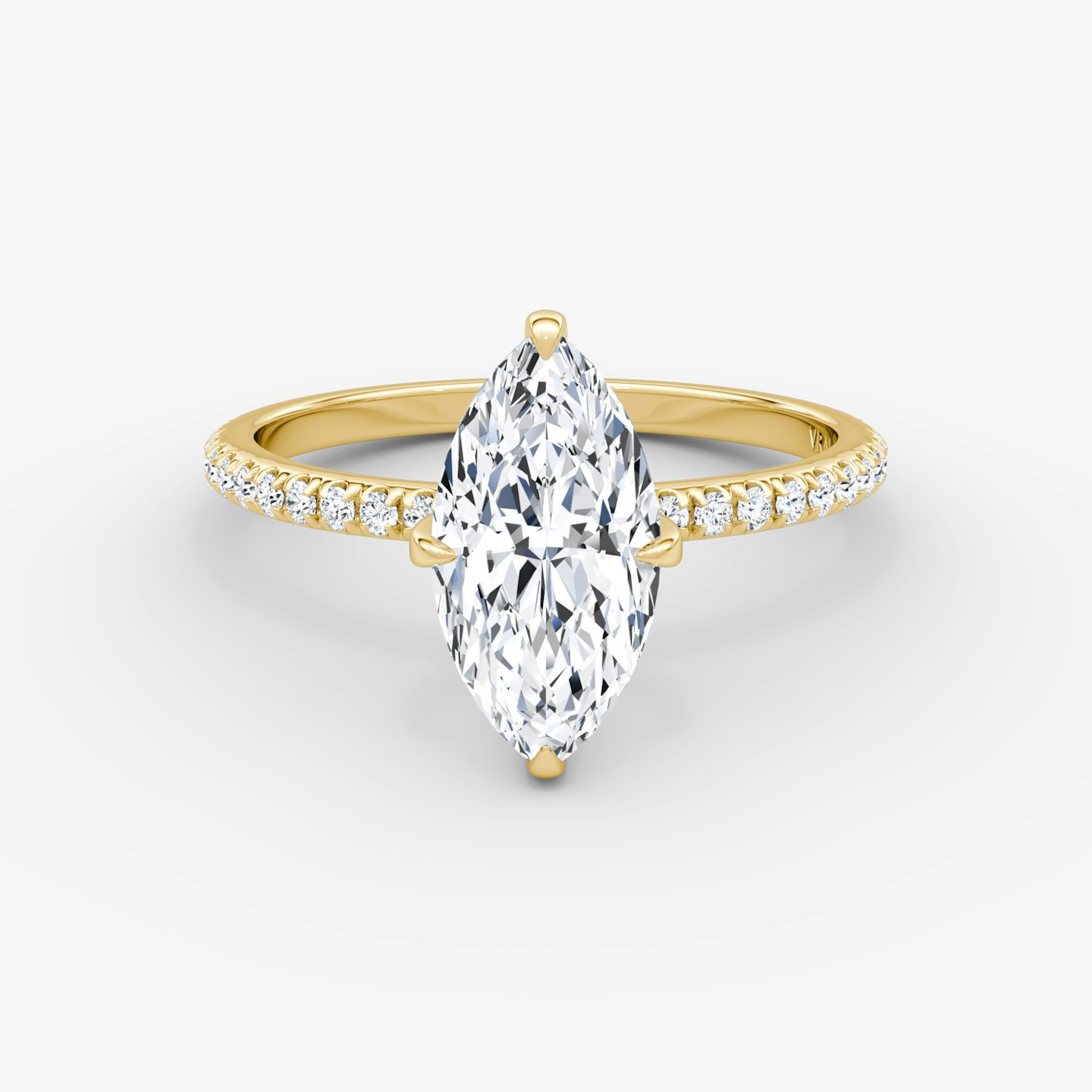 Anillo de compromiso Classic | Marquise | 18k | Oro amarillo | bandAccent: Pavé | bandWidth: standard | diamondOrientation: vertical | caratWeight: other