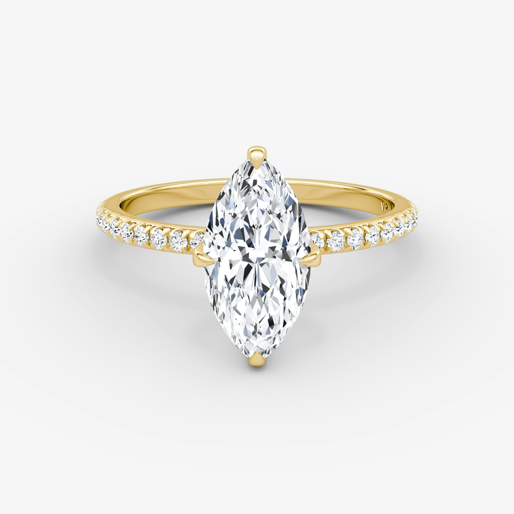 The Classic | Marquise | 18k | Yellow Gold | bandAccent: Pavé | bandWidth: standard | diamondOrientation: vertical | caratWeight: other