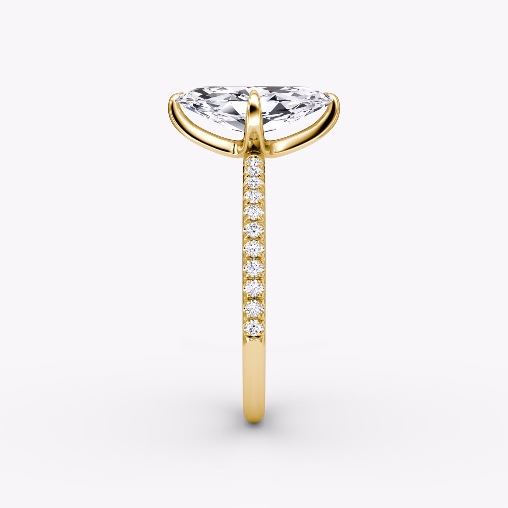 The Classic | Marquise | 18k | Yellow Gold | bandAccent: Pavé | bandWidth: standard | diamondOrientation: vertical | caratWeight: other