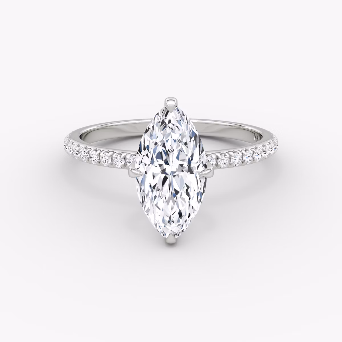 The Classic | Marquise | 18k | White Gold | bandAccent: Pavé | bandWidth: standard | diamondOrientation: vertical | caratWeight: other