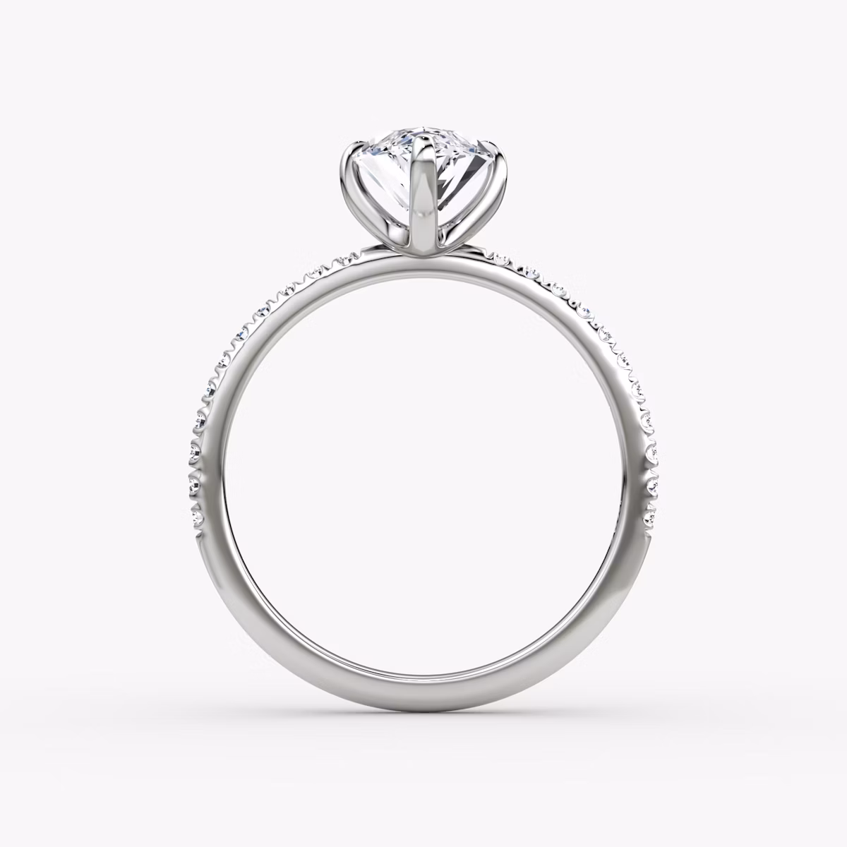 The Classic | Marquise | 18k | White Gold | bandAccent: Pavé | bandWidth: standard | diamondOrientation: vertical | caratWeight: other