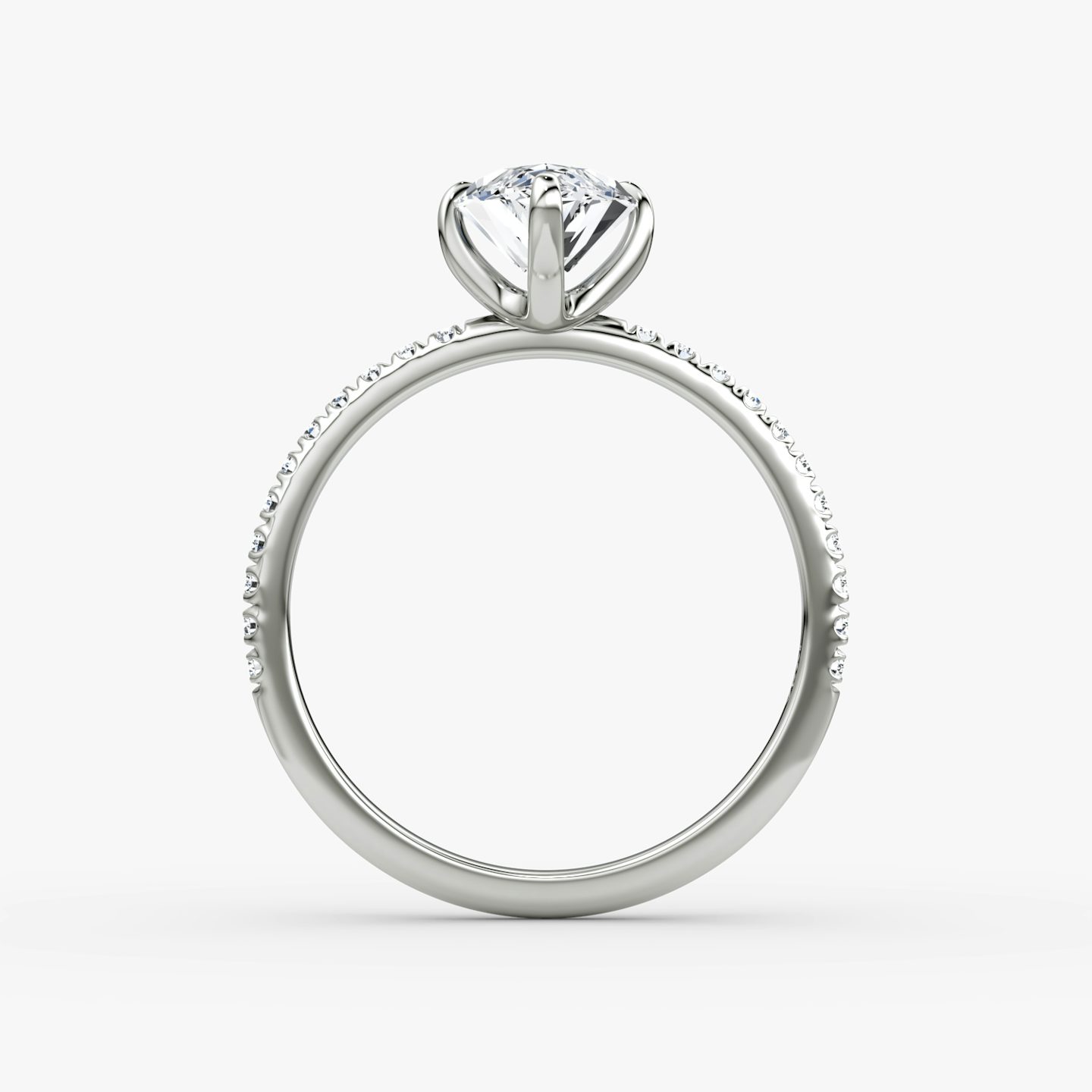 Anillo de compromiso Classic | Marquise | 18k | Oro blanco | bandAccent: Pavé | bandWidth: standard | diamondOrientation: vertical | caratWeight: other