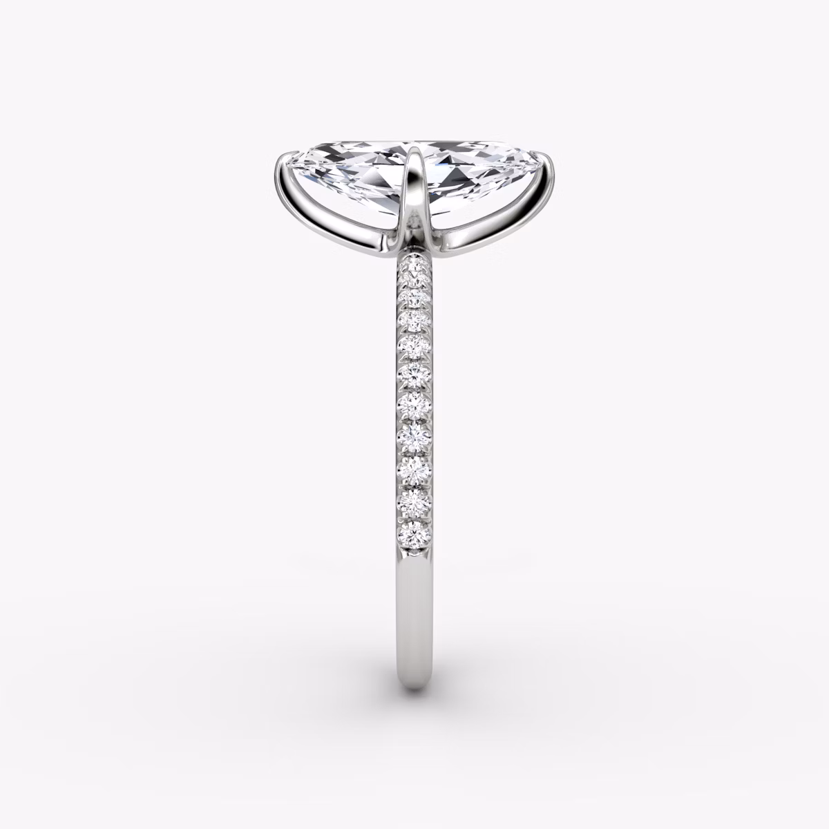 The Classic | Marquise | 18k | White Gold | bandAccent: Pavé | bandWidth: standard | diamondOrientation: vertical | caratWeight: other