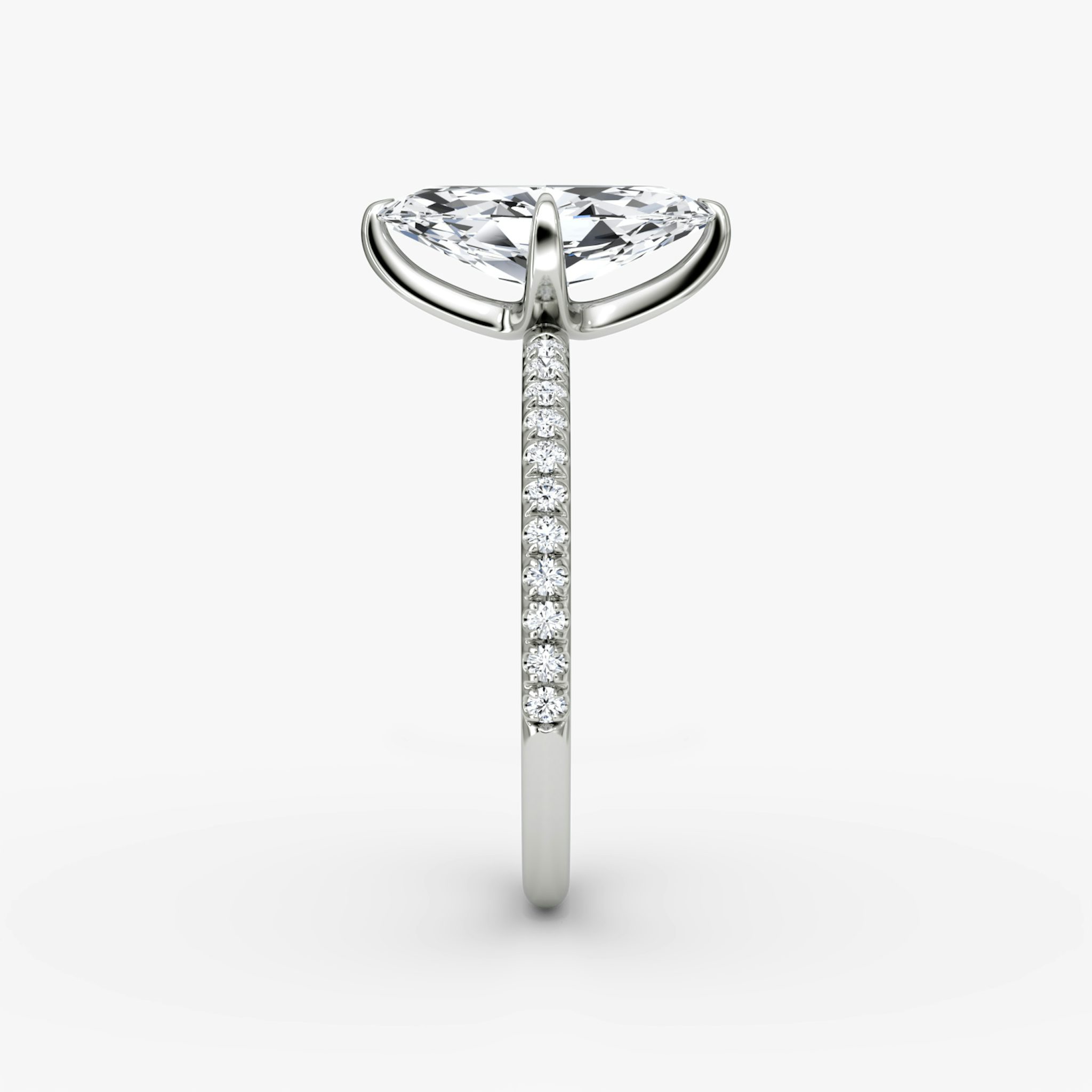 The Classic | Marquise | Platinum | bandAccent: Pavé | bandWidth: standard | diamondOrientation: vertical | caratWeight: other