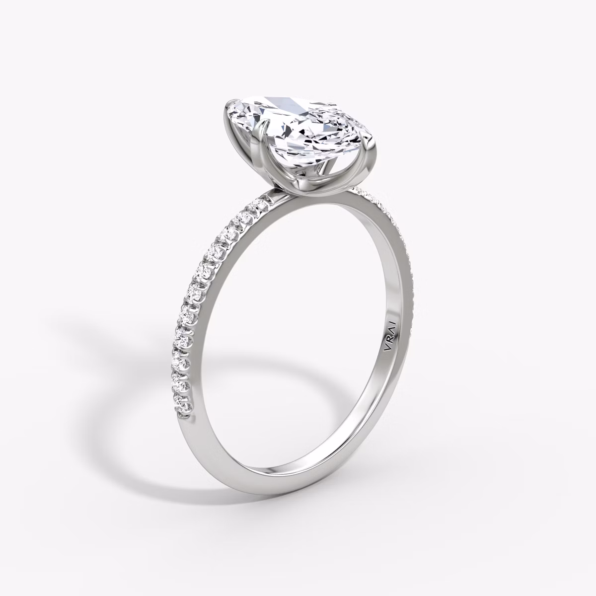 The Classic | Marquise | 18k | White Gold | bandAccent: Pavé | bandWidth: standard | diamondOrientation: vertical | caratWeight: other