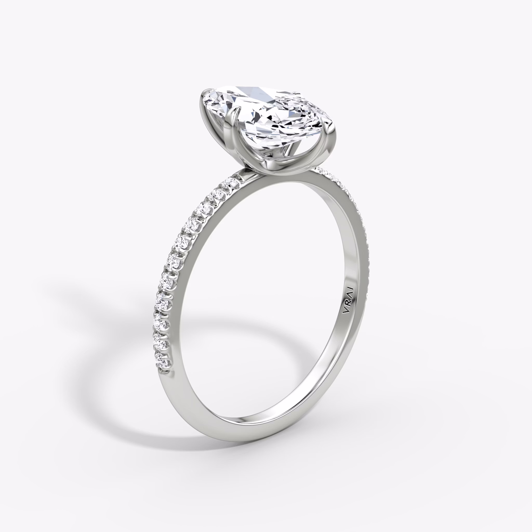 The Classic | Marquise | Platinum | bandAccent: Pavé | bandWidth: standard | diamondOrientation: vertical | caratWeight: other
