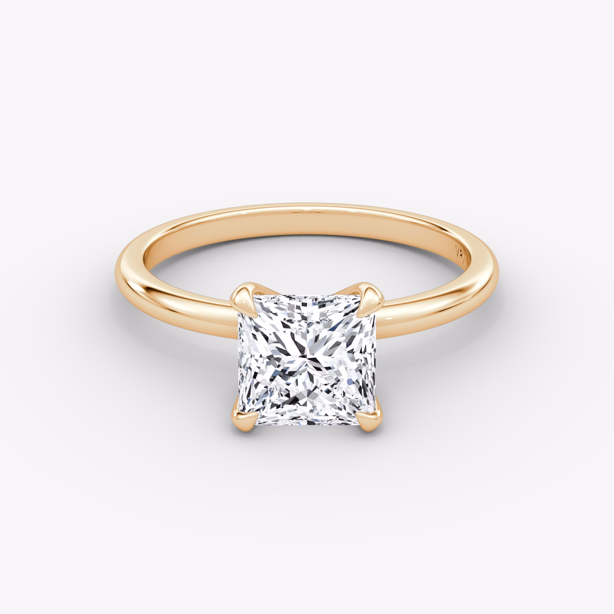 The Classic | Princess | 14k | Rose Gold | bandAccent: Plain | bandWidth: standard | diamondOrientation: vertical | caratWeight: other