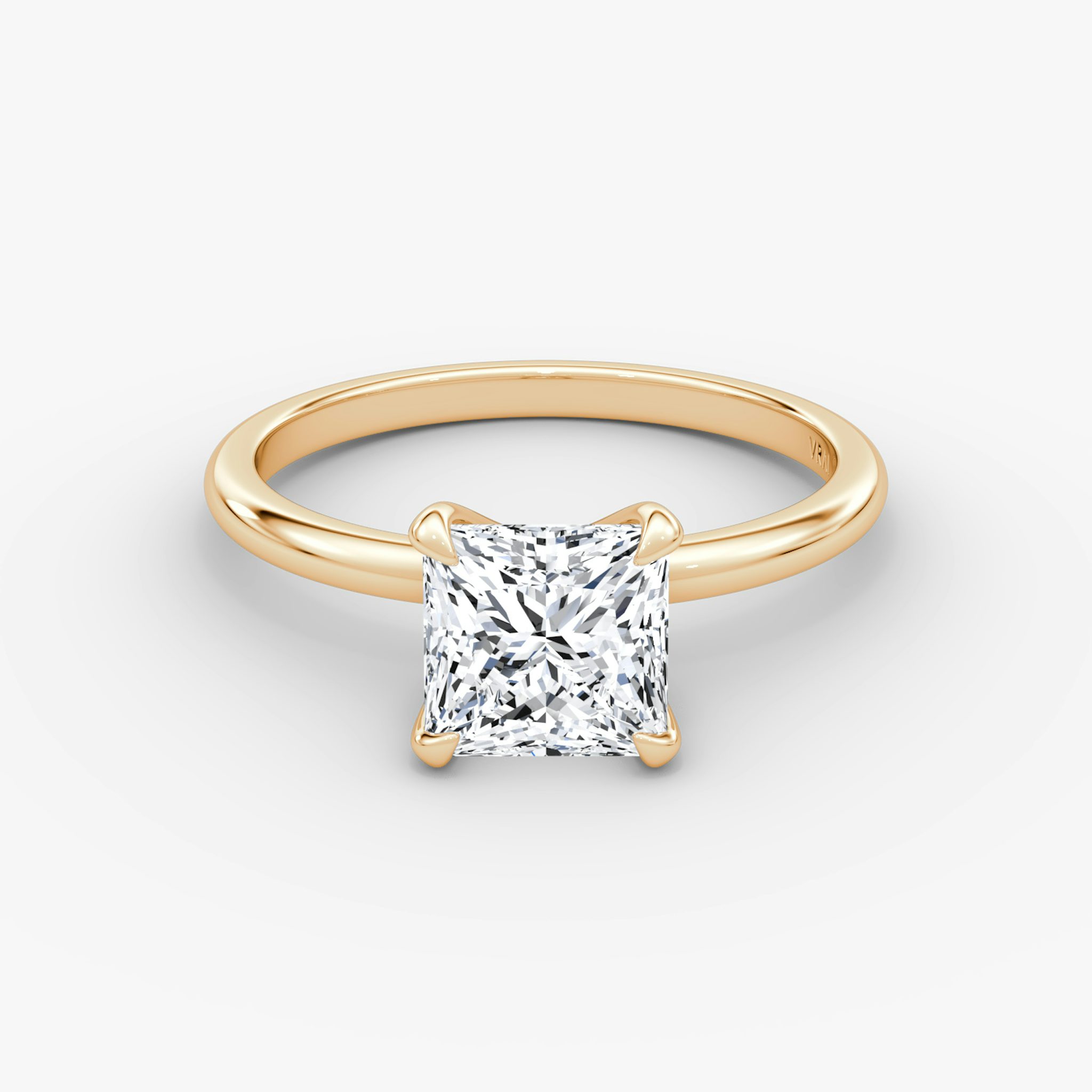 The Classic | Princess | 14k | Rose Gold | bandAccent: Plain | bandWidth: standard | diamondOrientation: vertical | caratWeight: other