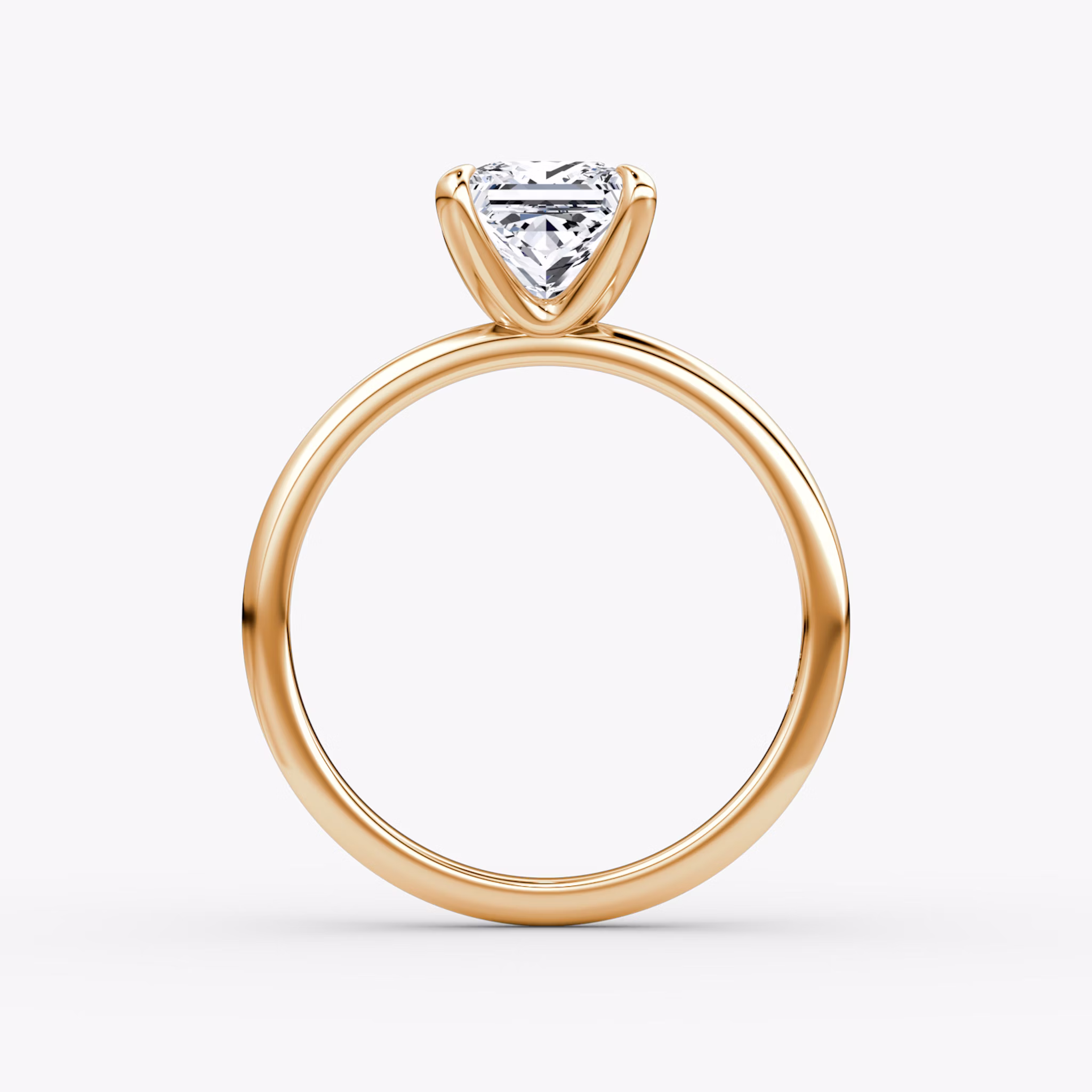 The Classic | Princess | 14k | Rose Gold | bandAccent: Plain | bandWidth: standard | diamondOrientation: vertical | caratWeight: other