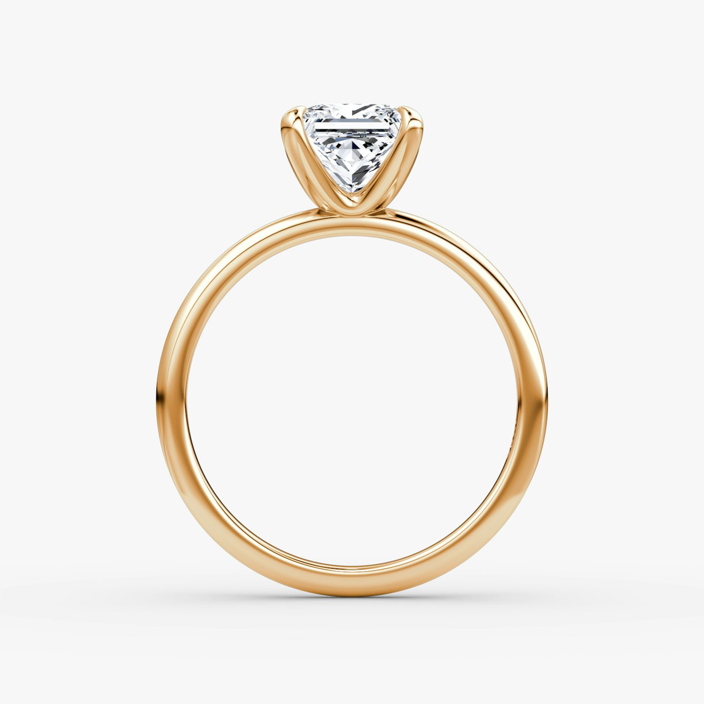 Bague de fiançailles Classic | Princesse | 14k | Or rose | bandAccent: Simple | bandWidth: standard | diamondOrientation: vertical | caratWeight: other