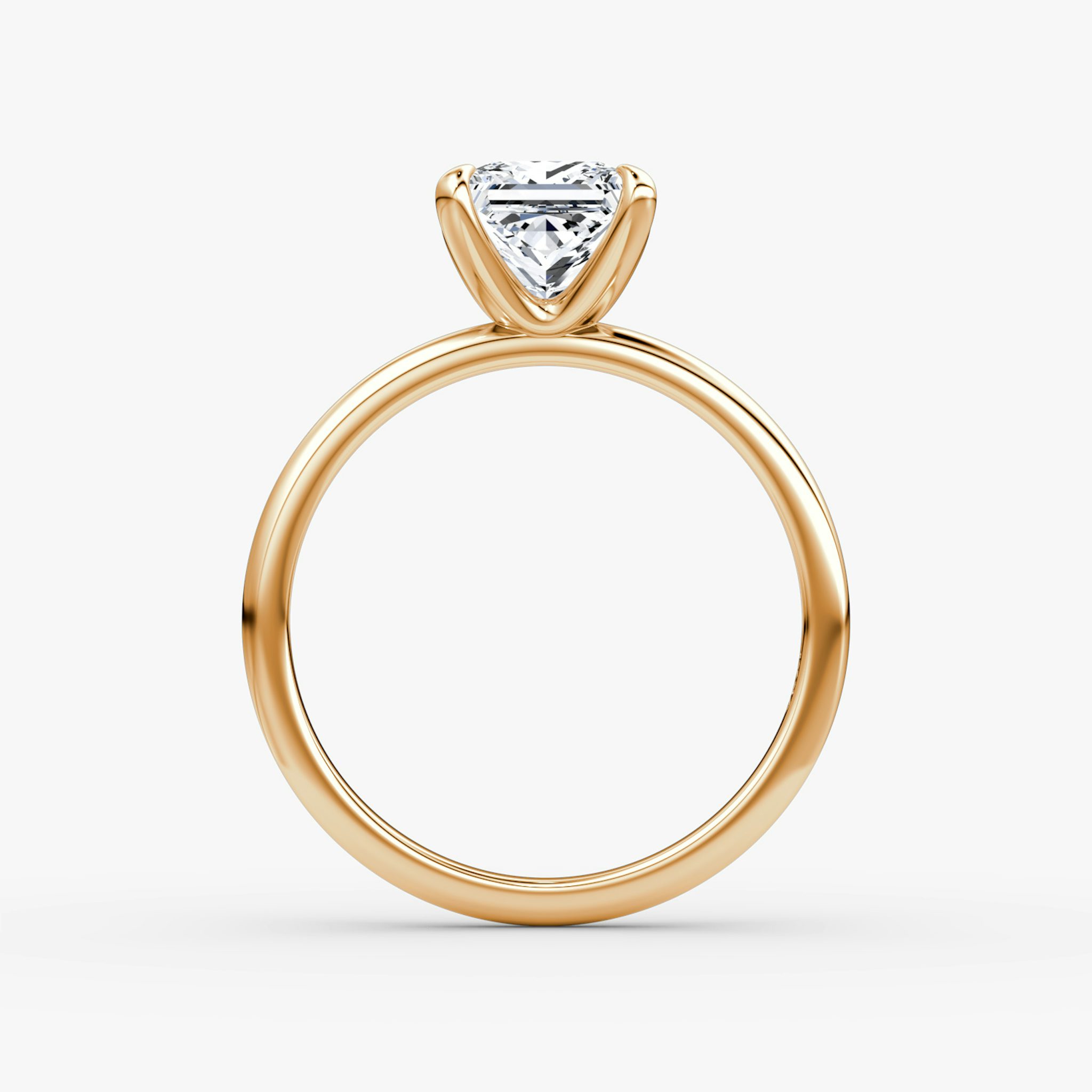 The Classic | Princess | 14k | Rose Gold | bandAccent: Plain | bandWidth: standard | diamondOrientation: vertical | caratWeight: other