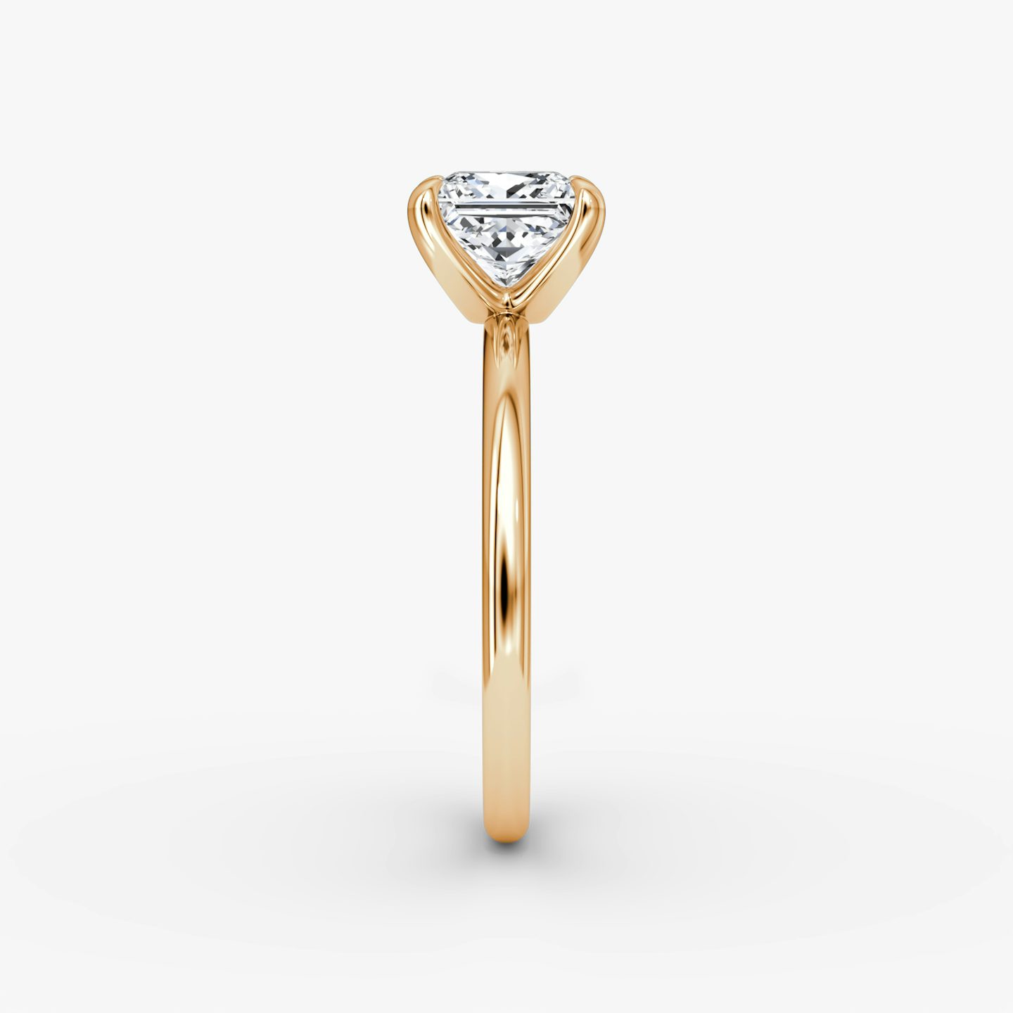 Bague de fiançailles Classic | Princesse | 14k | Or rose | bandAccent: Simple | bandWidth: standard | diamondOrientation: vertical | caratWeight: other