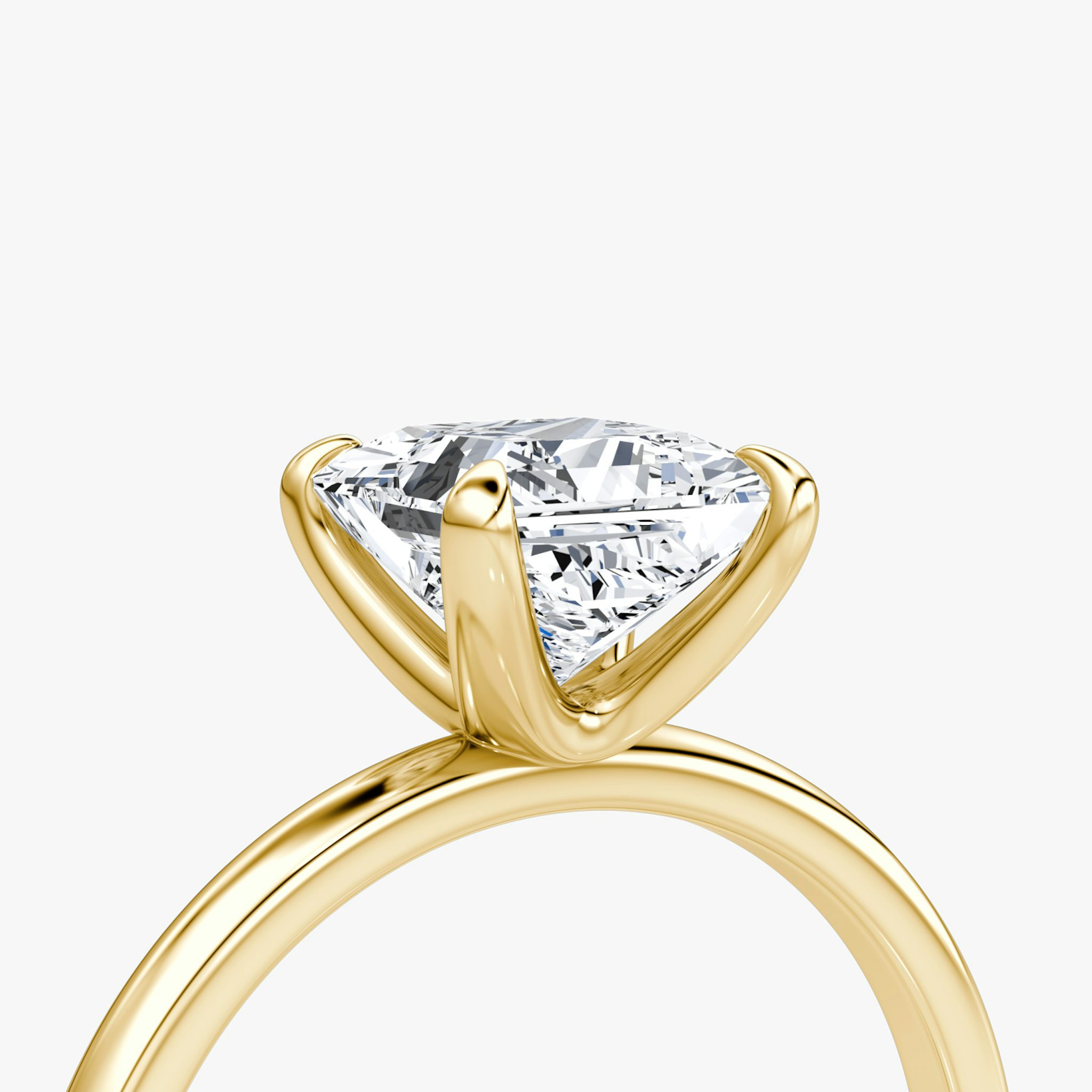 The Classic | Princess | 18k | Yellow Gold | bandAccent: Plain | bandWidth: standard | diamondOrientation: vertical | caratWeight: other