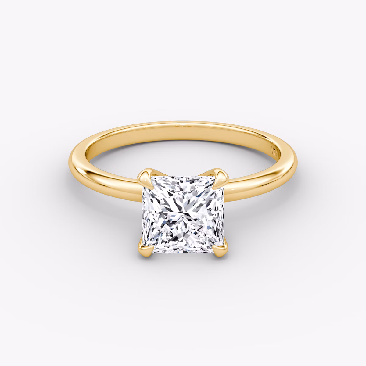 The Classic | Princess | 18k | Yellow Gold | bandAccent: Plain | bandWidth: standard | diamondOrientation: vertical | caratWeight: other