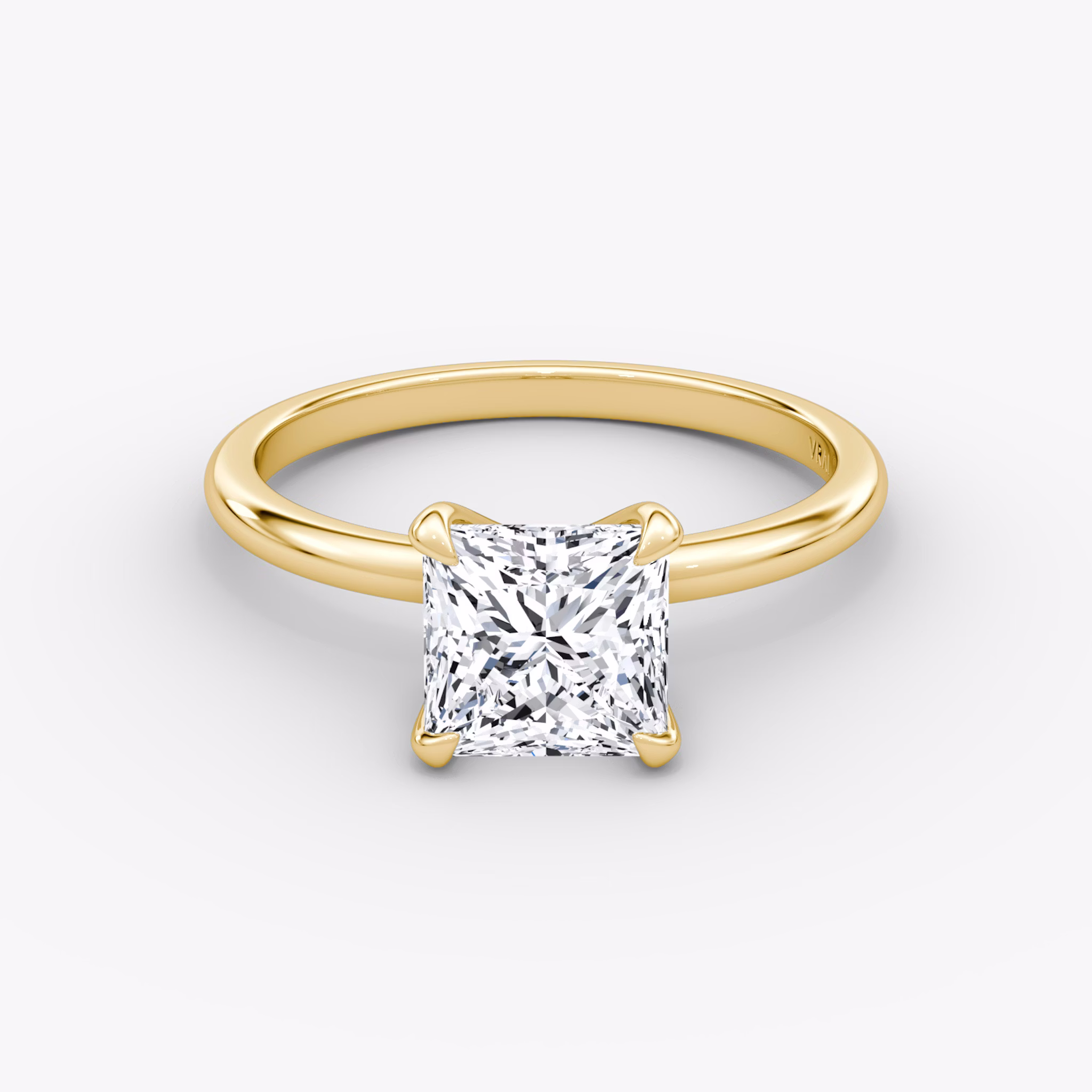 The Classic | Princess | 18k | Yellow Gold | bandAccent: Plain | bandWidth: standard | diamondOrientation: vertical | caratWeight: other