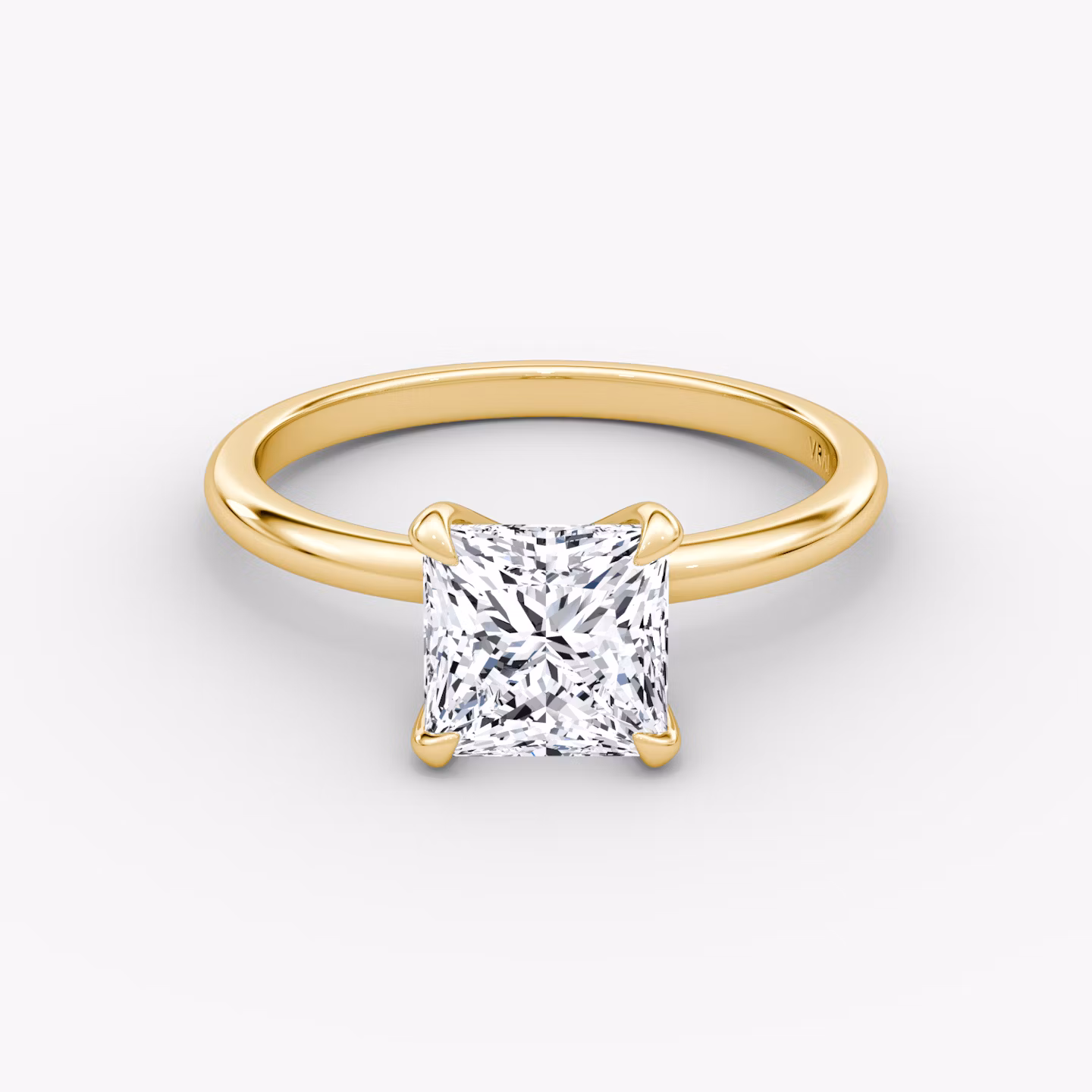 The Classic | Princess | 18k | Yellow Gold | bandAccent: Plain | bandWidth: standard | diamondOrientation: vertical | caratWeight: other