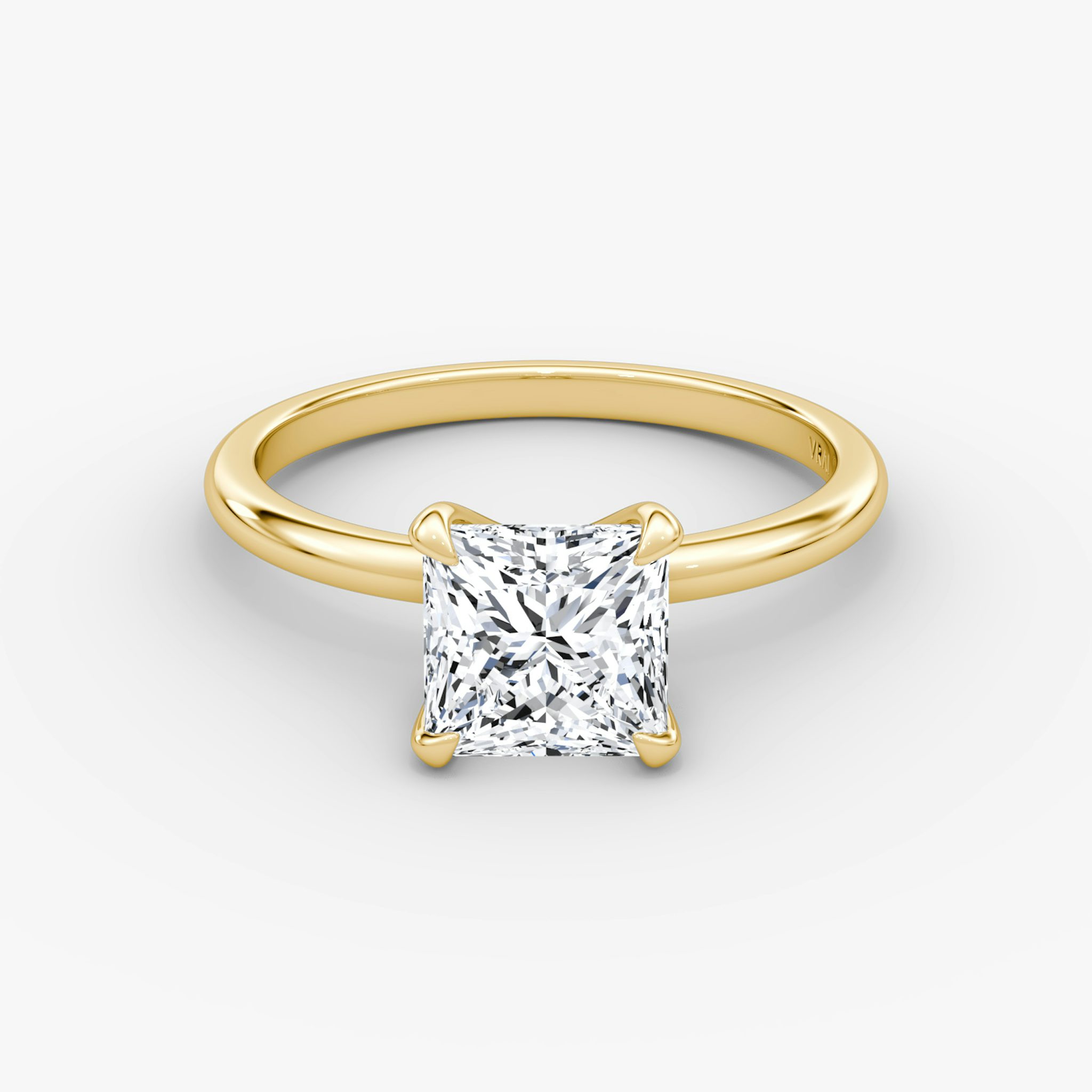 The Classic | Princess | 18k | Yellow Gold | bandAccent: Plain | bandWidth: standard | diamondOrientation: vertical | caratWeight: other