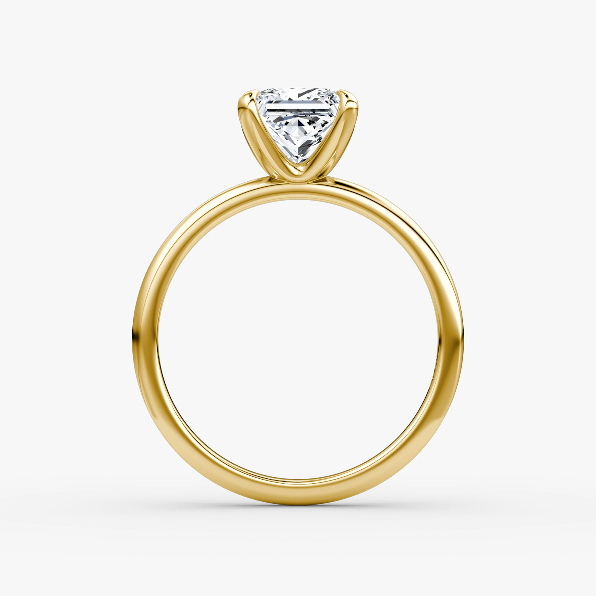 The Classic | Princess | 18k | Yellow Gold | bandAccent: Plain | bandWidth: standard | diamondOrientation: vertical | caratWeight: other