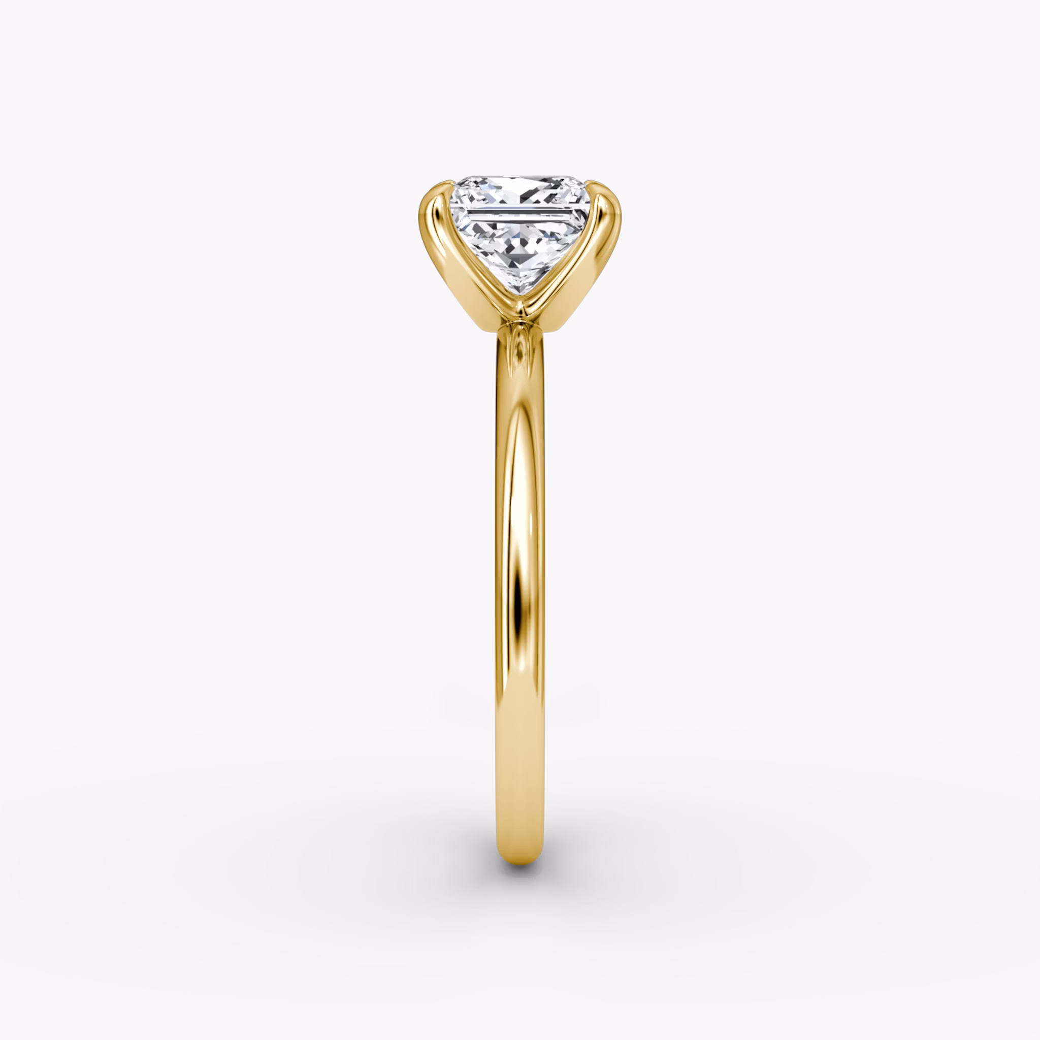 The Classic | Princess | 18k | Yellow Gold | bandAccent: Plain | bandWidth: standard | diamondOrientation: vertical | caratWeight: other