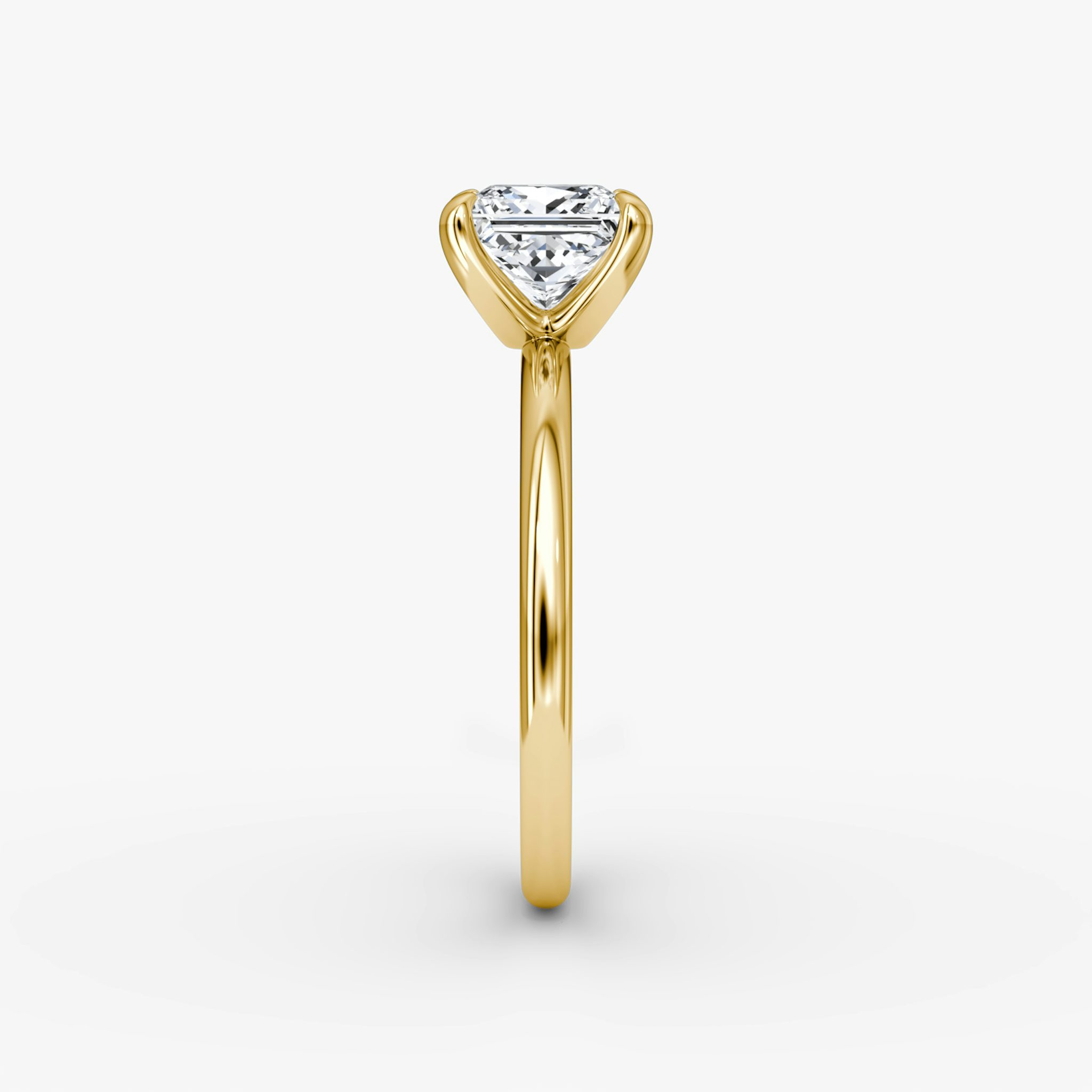 The Classic | Princess | 18k | Yellow Gold | bandAccent: Plain | bandWidth: standard | diamondOrientation: vertical | caratWeight: other