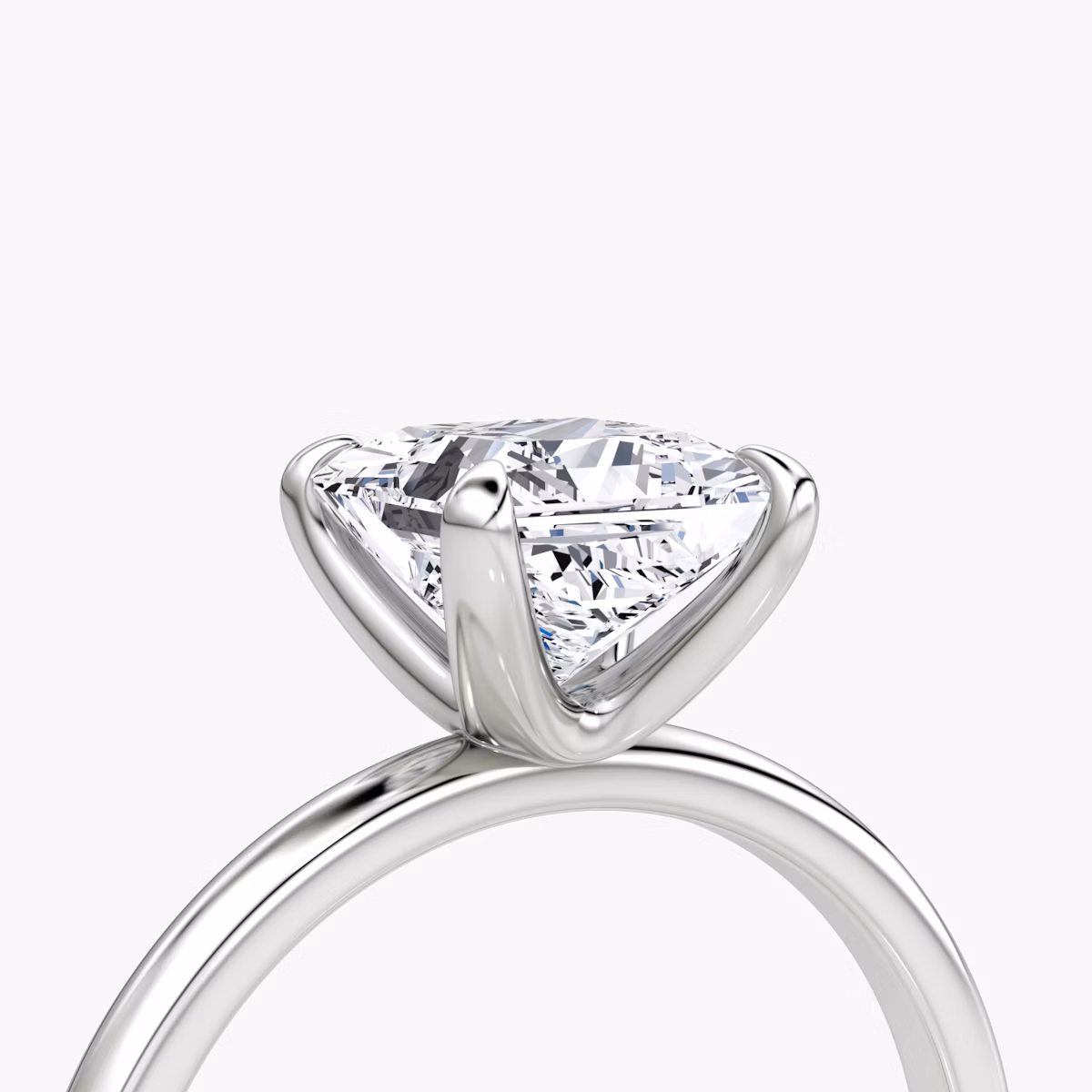 The Classic | Princess | 18k | White Gold | bandAccent: Plain | bandWidth: standard | diamondOrientation: vertical | caratWeight: other