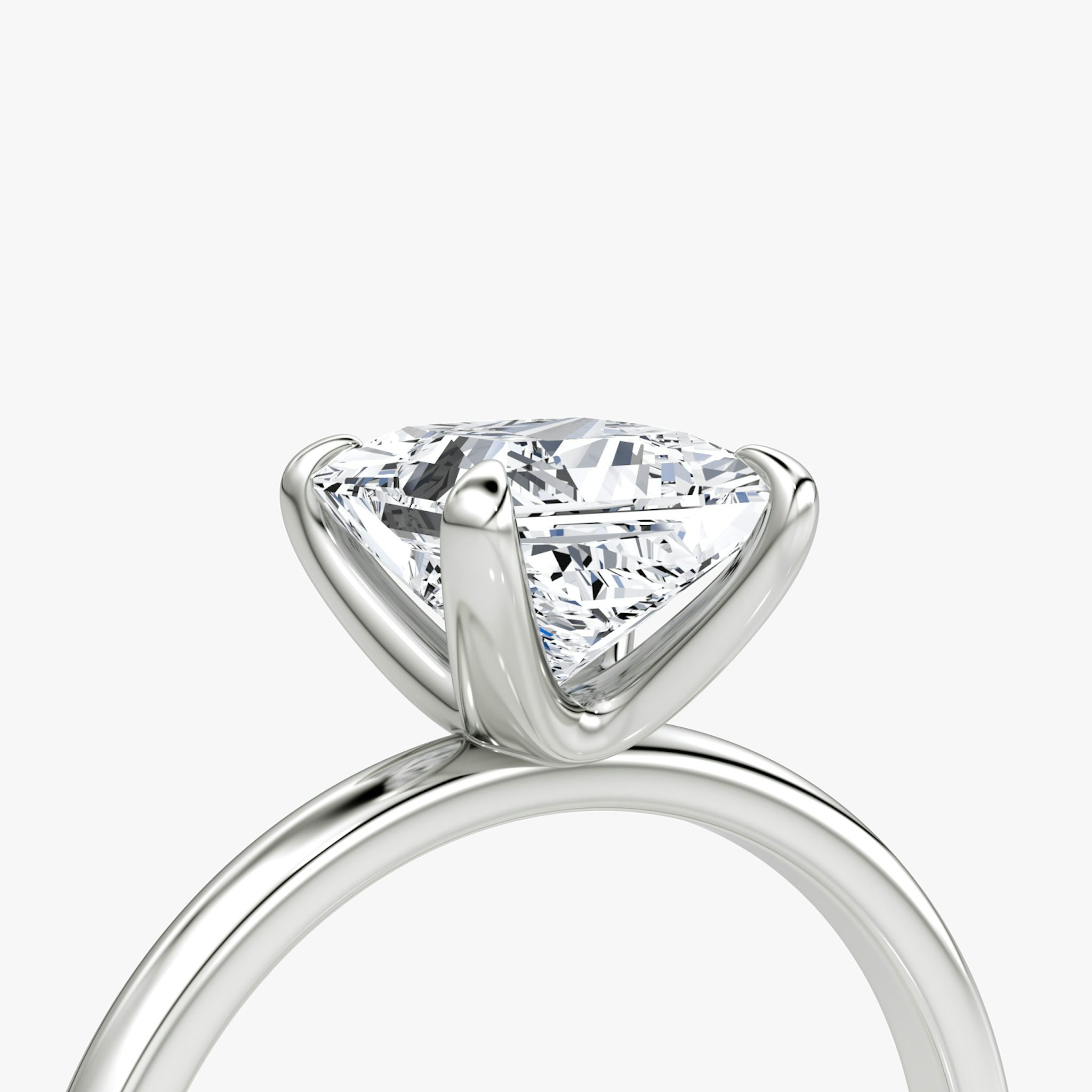 The Classic | Princess | 18k | White Gold | bandAccent: Plain | bandWidth: standard | diamondOrientation: vertical | caratWeight: other