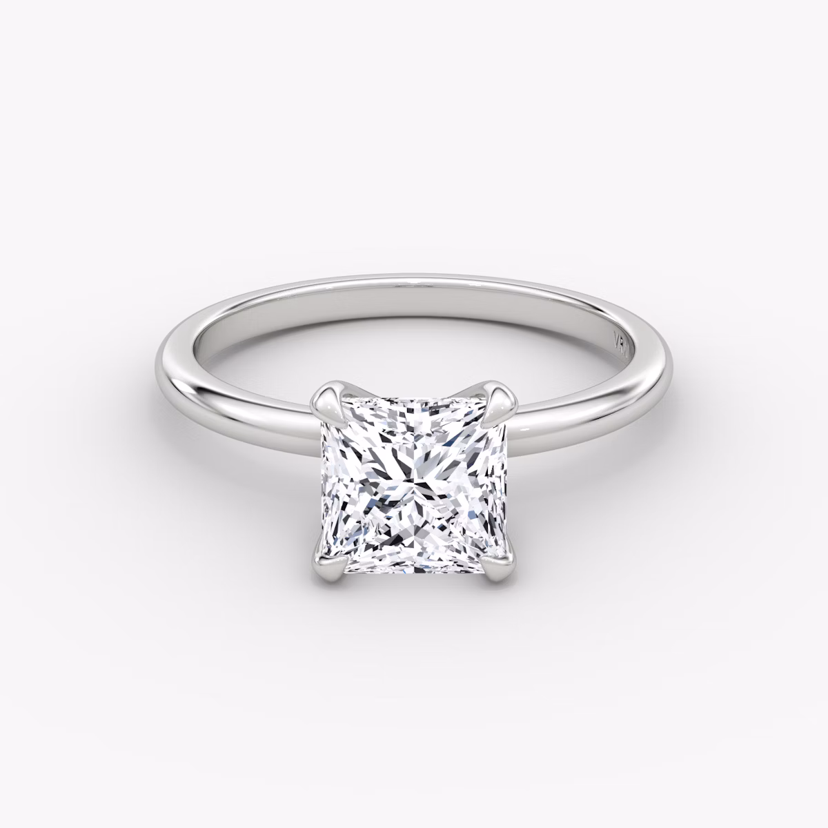 The Classic | Princess | 18k | White Gold | bandAccent: Plain | bandWidth: standard | diamondOrientation: vertical | caratWeight: other