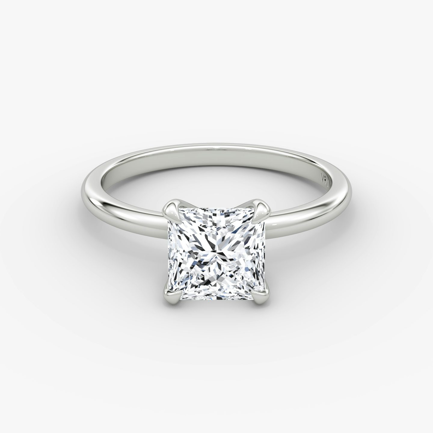 The Classic | Princess | Platinum | bandAccent: Plain | bandWidth: standard | diamondOrientation: vertical | caratWeight: other