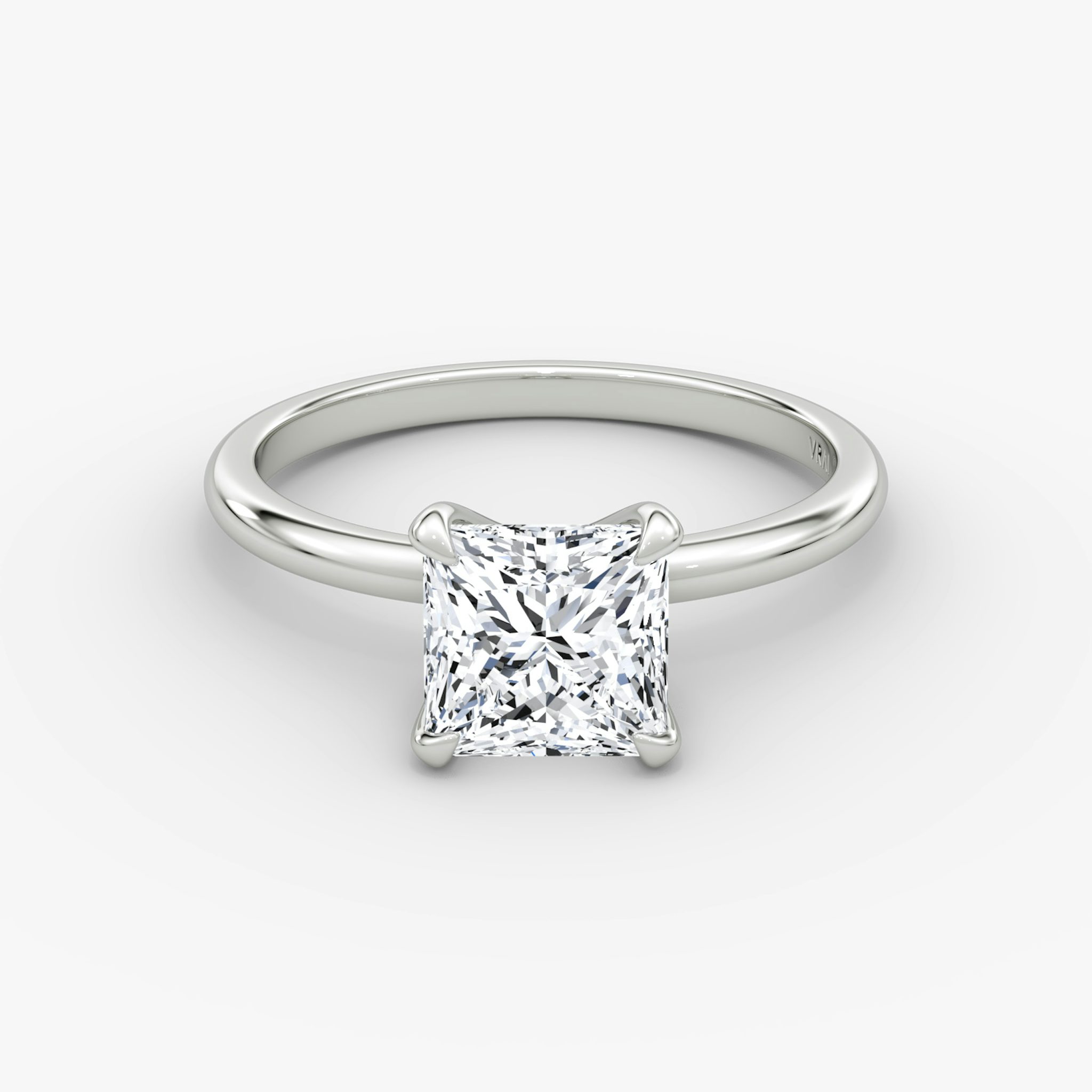 The Classic | Princess | 18k | White Gold | bandAccent: Plain | bandWidth: standard | diamondOrientation: vertical | caratWeight: other