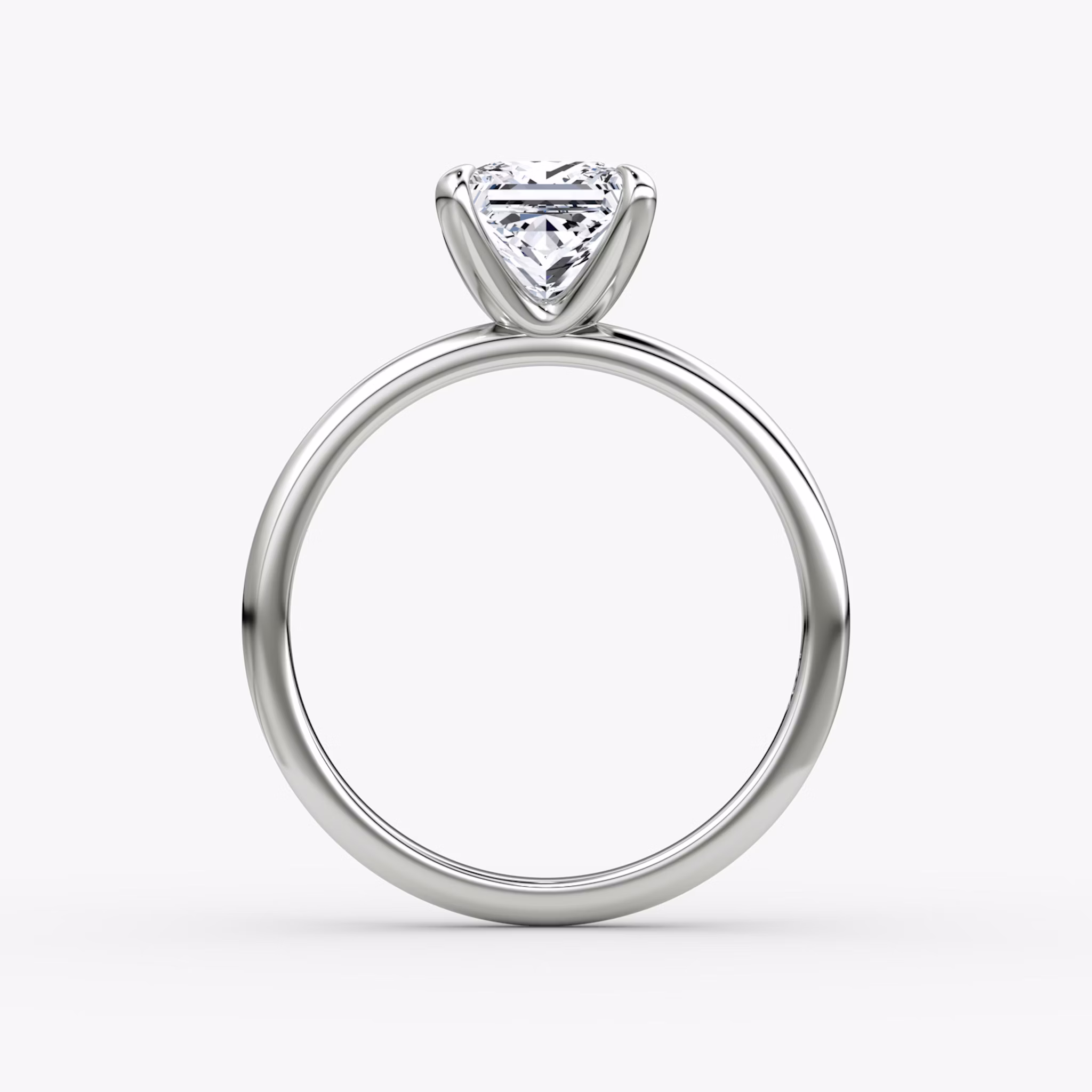 The Classic | Princess | 18k | White Gold | bandAccent: Plain | bandWidth: standard | diamondOrientation: vertical | caratWeight: other