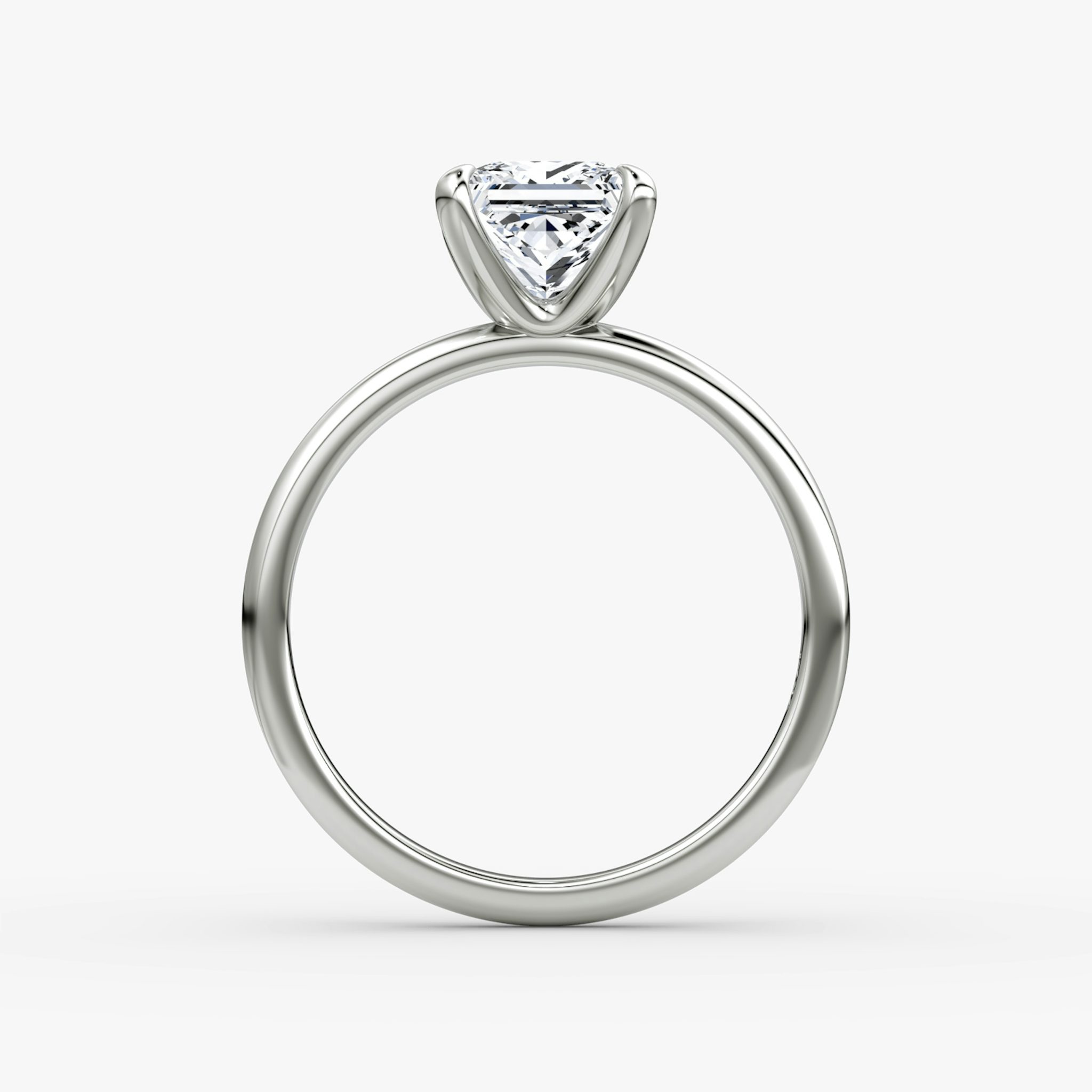 The Classic | Princess | 18k | White Gold | bandAccent: Plain | bandWidth: standard | diamondOrientation: vertical | caratWeight: other