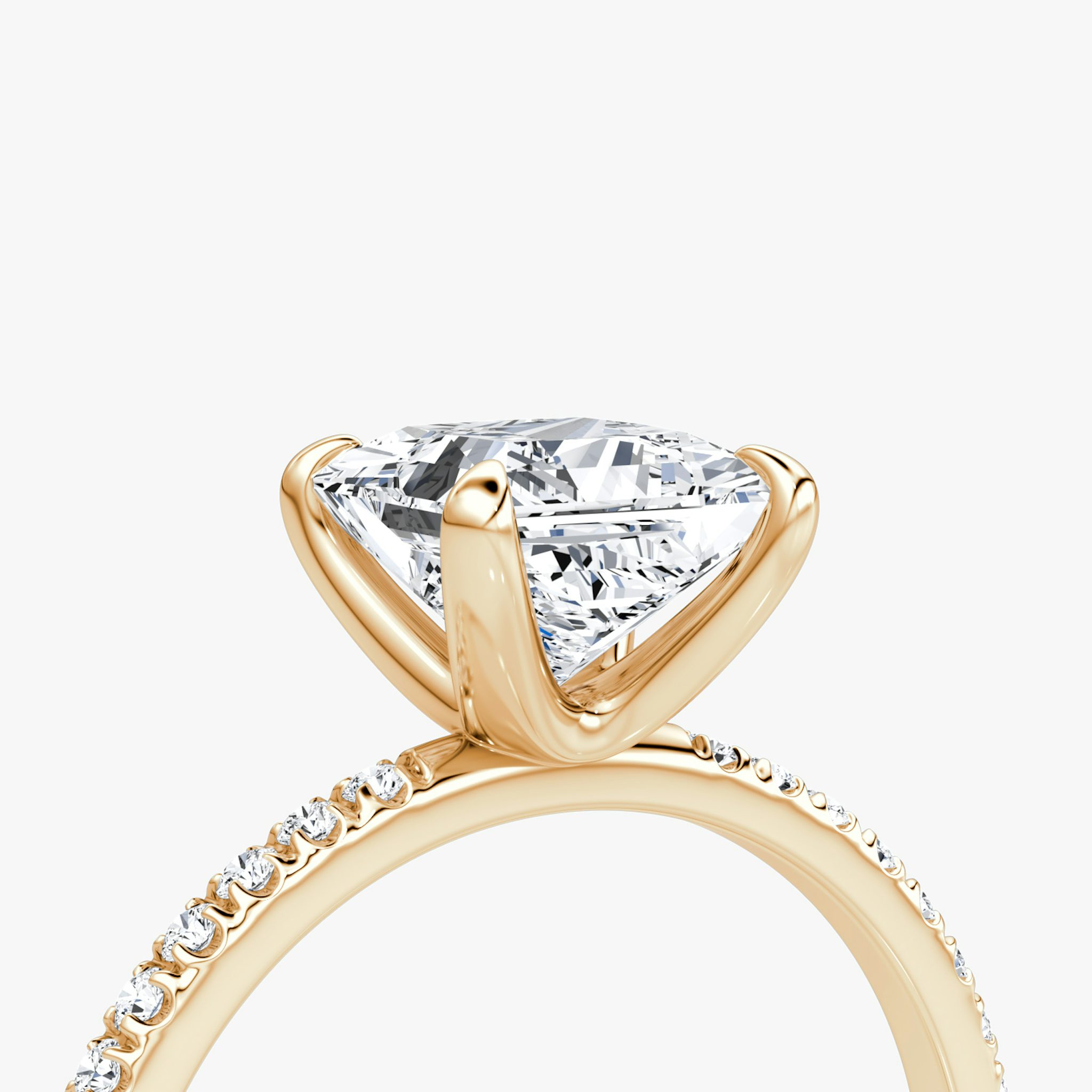 The Classic | Princess | 14k | Rose Gold | bandAccent: Pavé | bandWidth: standard | diamondOrientation: vertical | caratWeight: other